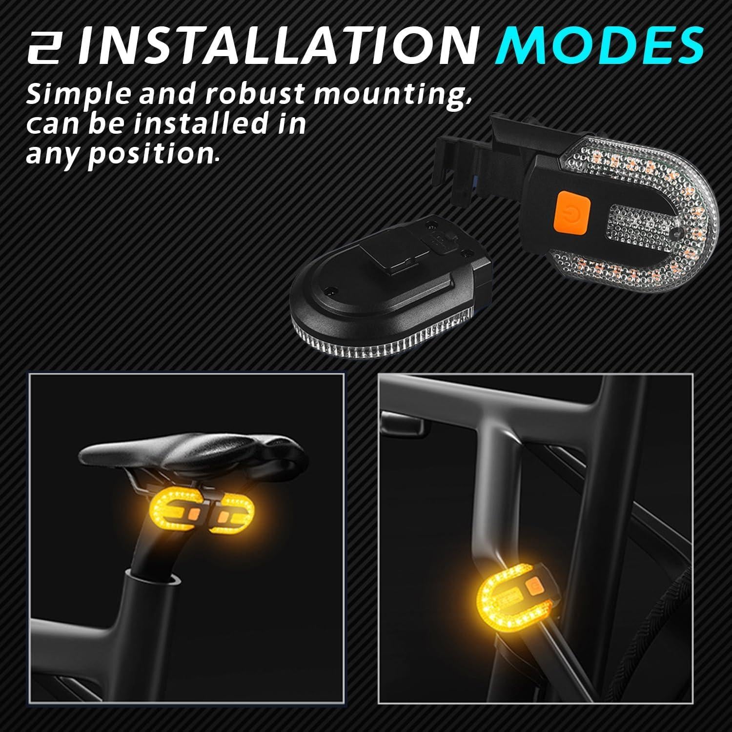 Luz Trasera de Bicicleta DE HILEEFE BT-2 Recargable USB 5 Modos