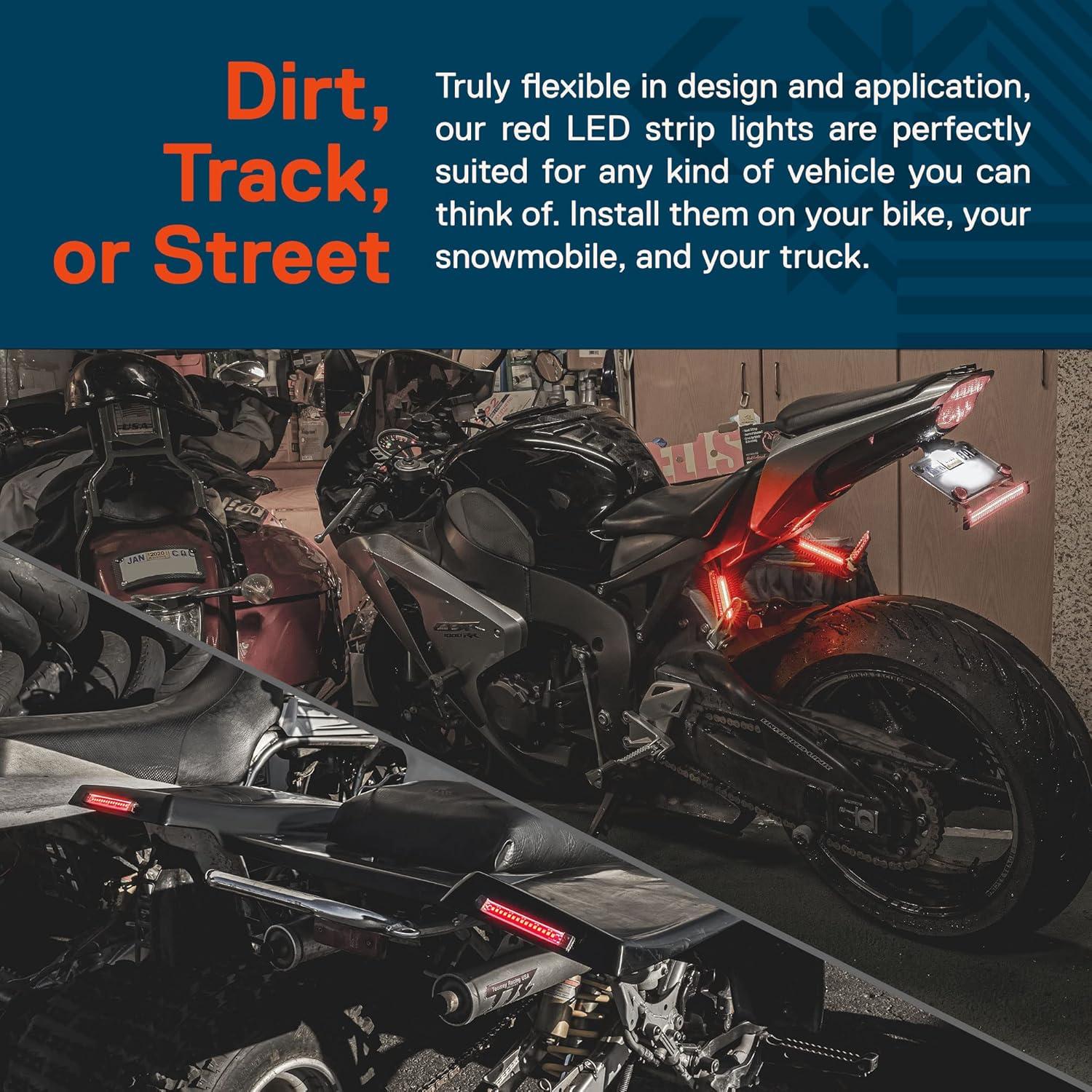 Tira de Luz LED Roja 5" ONLINE LED STORE para Motocicleta