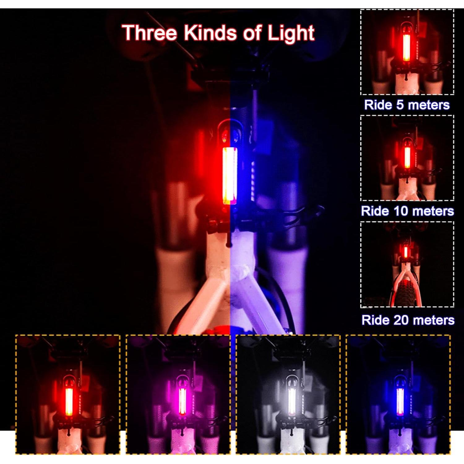 Luz Trasera de Bicicleta YUERWOVER LED Recargable USB 100 Lúmenes