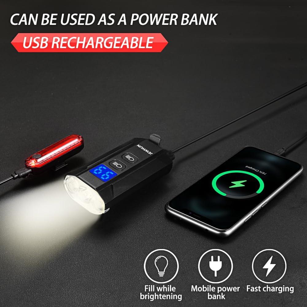 Luces de Bicicleta JEWHUN TX-K18 1200 Lúmenes Recargables