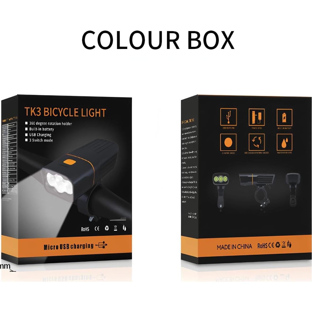 Luz de Bicicleta Recargable USB Gyhuego LED Frontal y Trasera