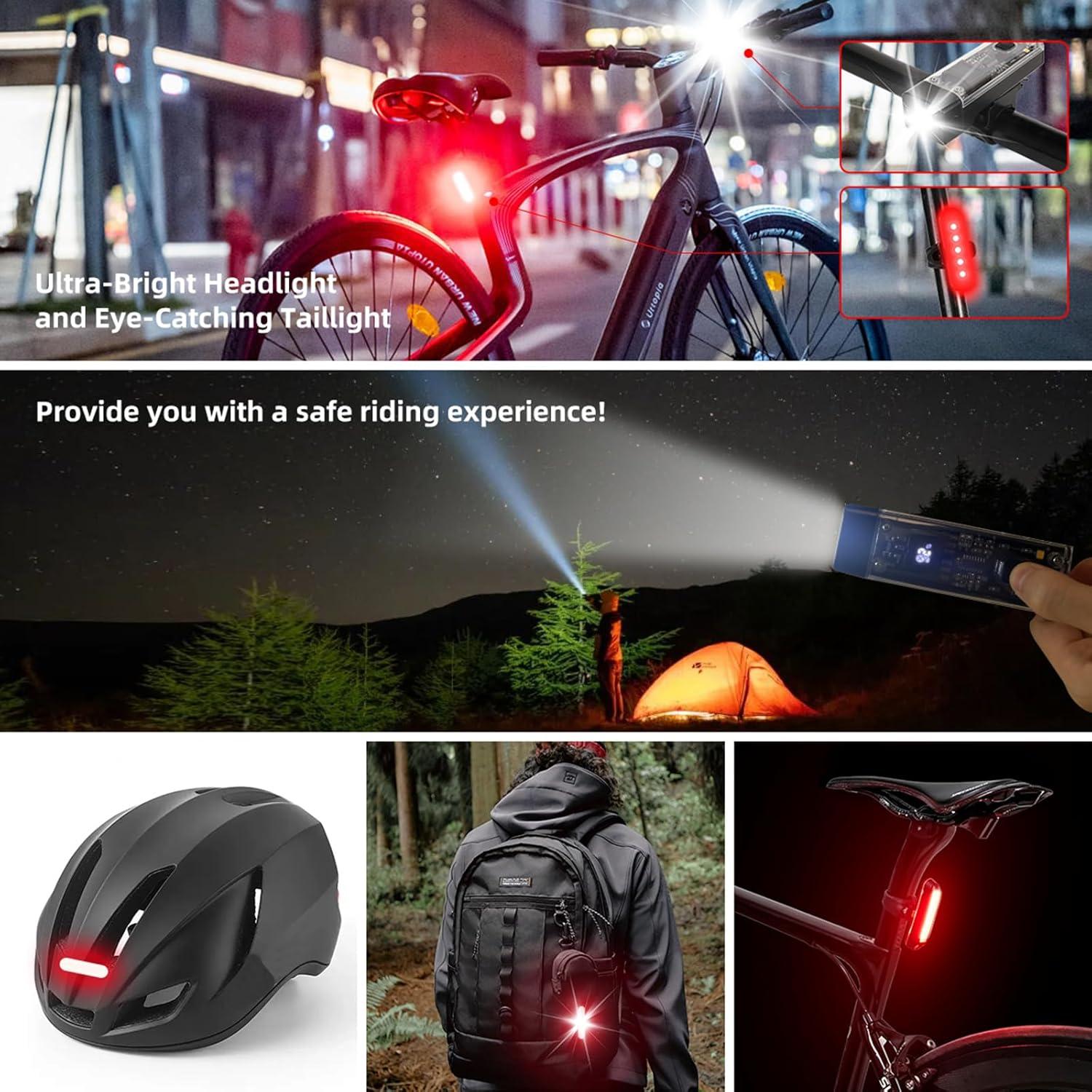 Juego de 4 luces LED recargables USB-C para bicicleta Hilngav