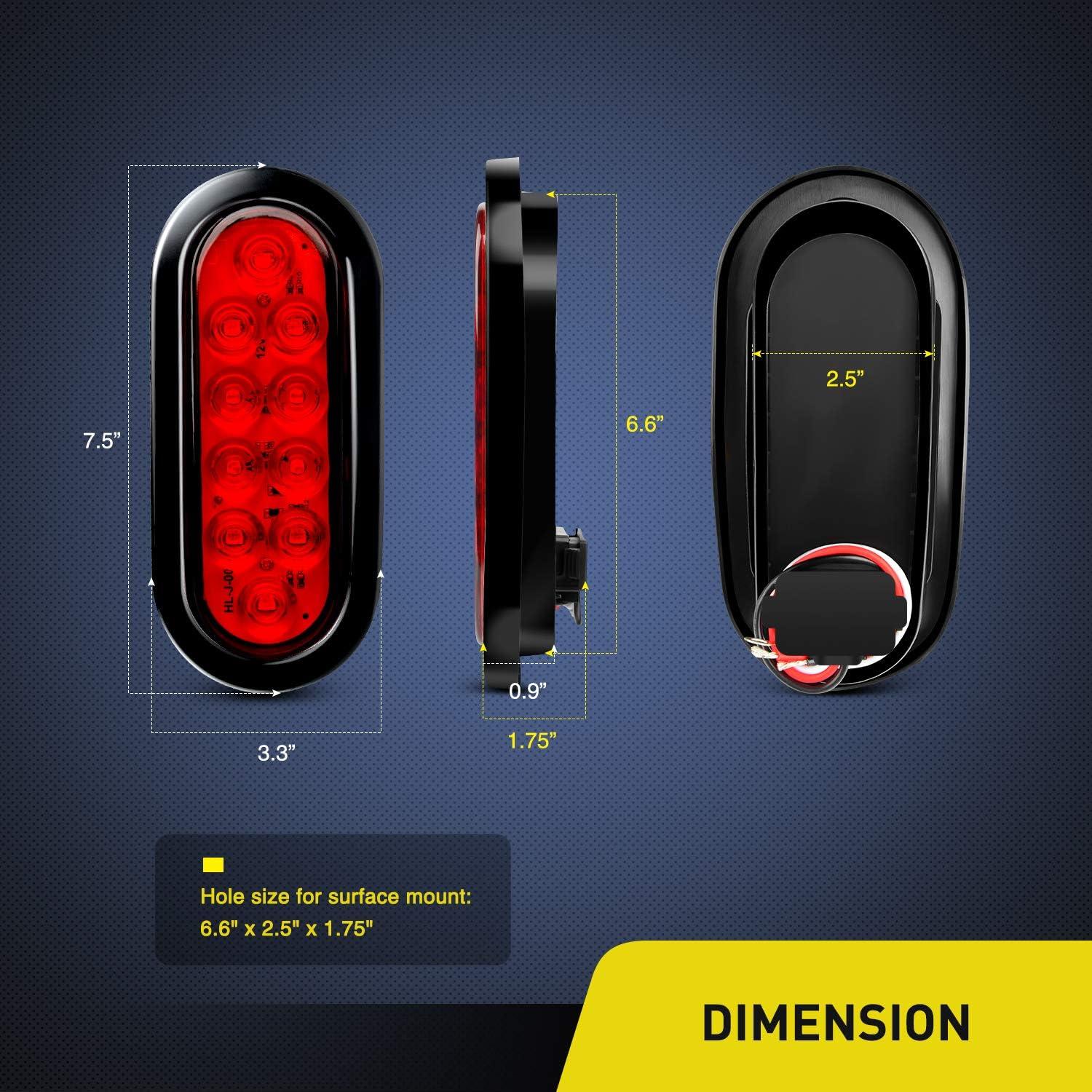 Luces Traseras Nilight TL-01 6" LED Rojo Impermeables 2Pcs