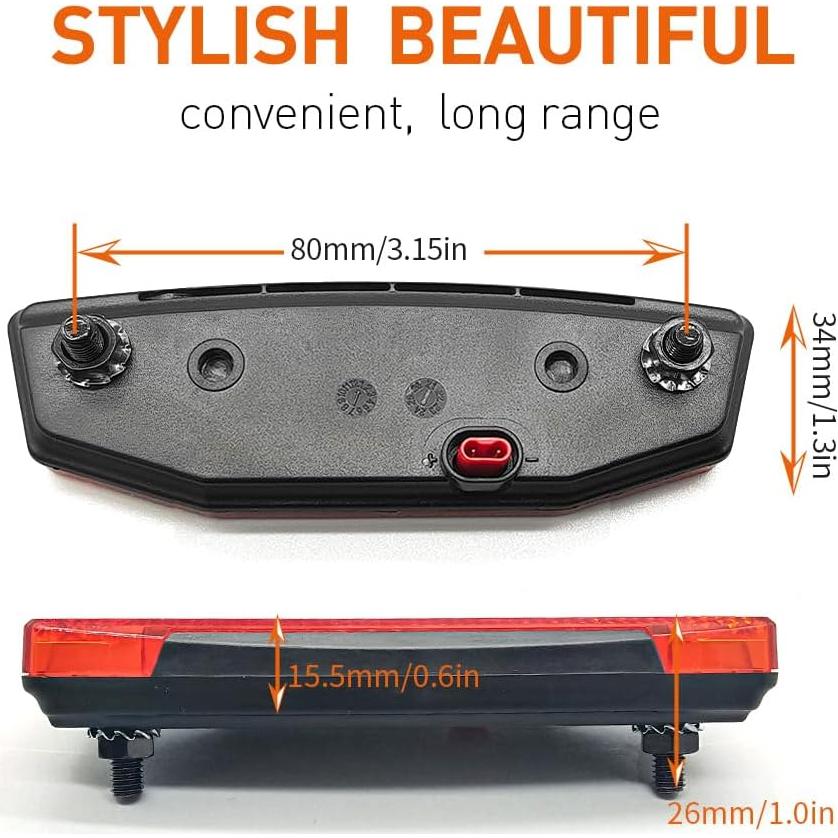 Luz Trasera LED HUDAMZKY 6V-60V Impermeable para Bicicleta