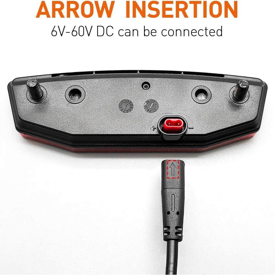 Luz Trasera LED HUDAMZKY 6V-60V Impermeable para Bicicleta