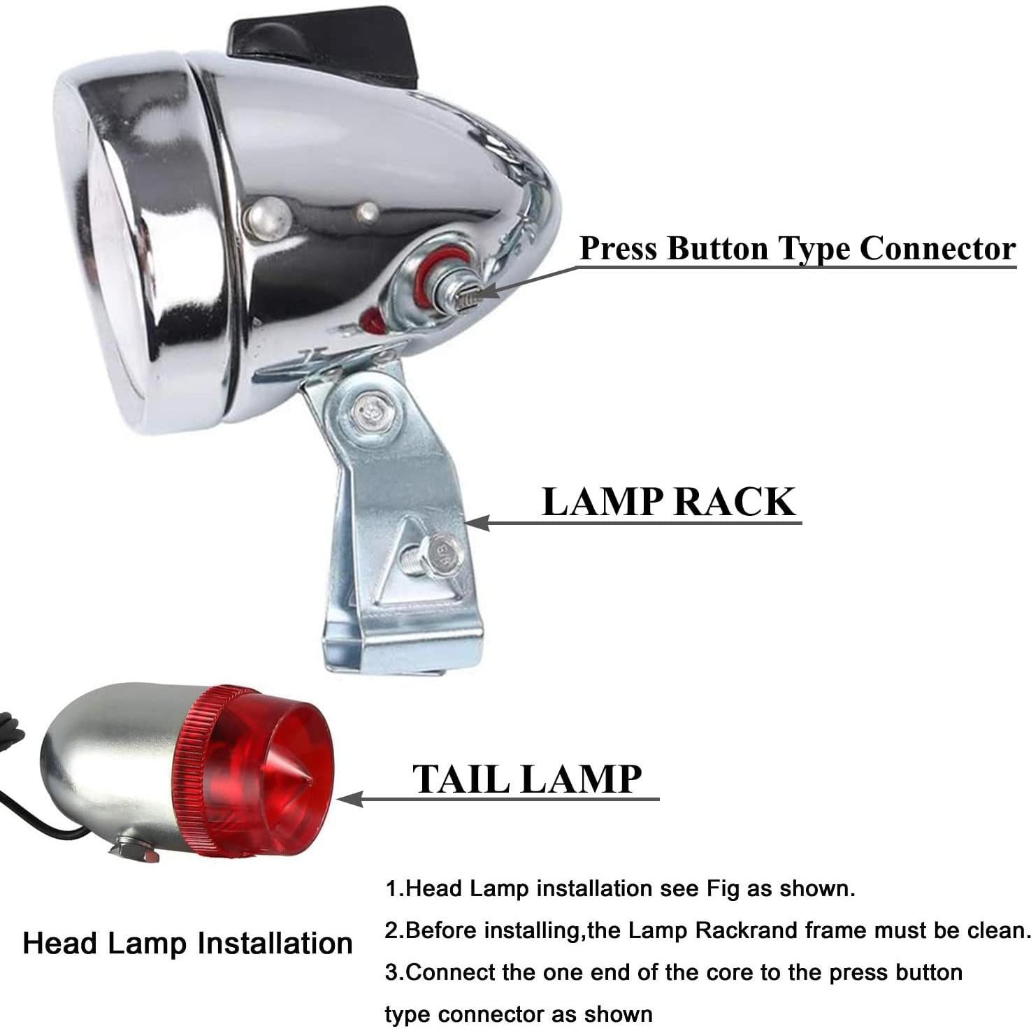 Kit de Luz Delantera y Trasera Dinamo PROCOMPANY 12V 6W