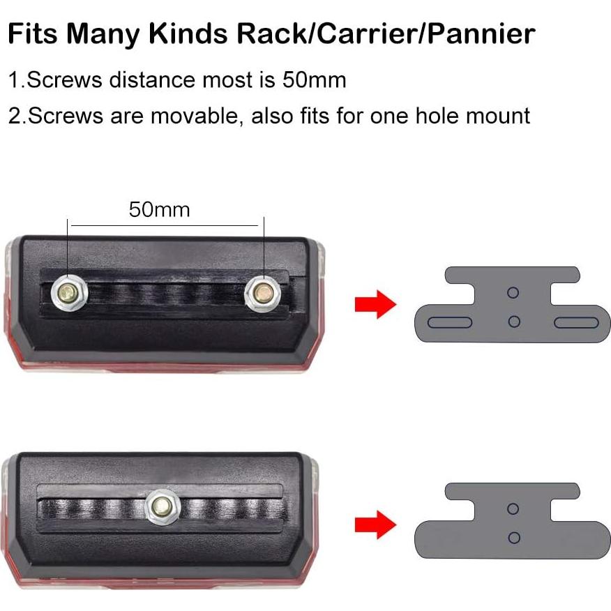 Luz Trasera para Bicicleta Onature LED 4PCS IPX5 2 Modos