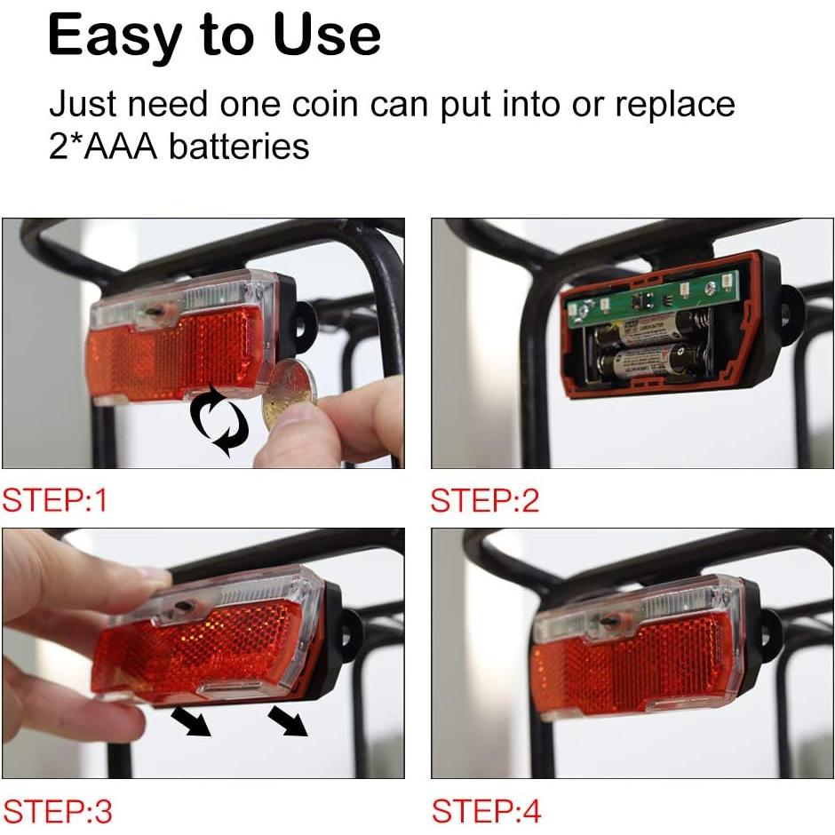 Luz Trasera para Bicicleta Onature LED 4PCS IPX5 2 Modos