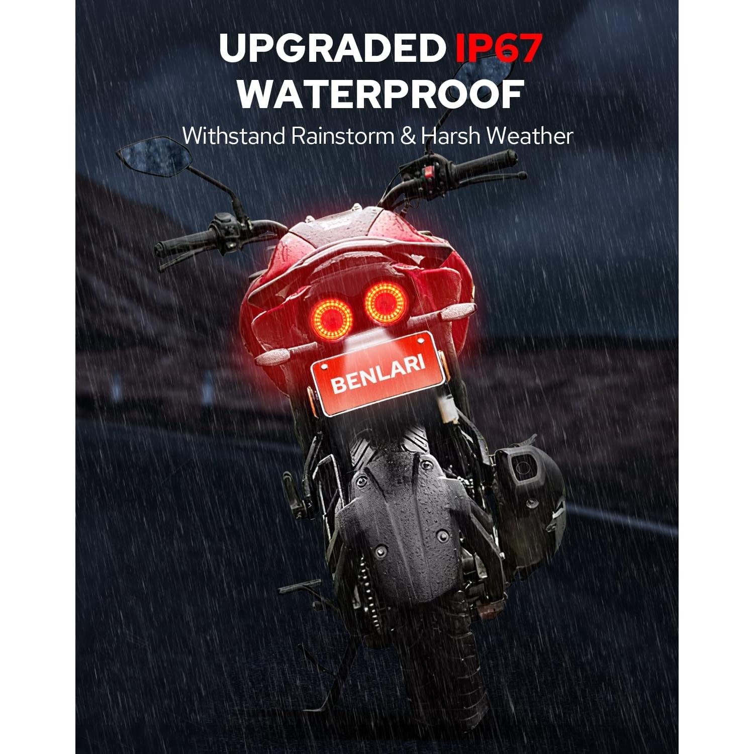 Luz Trasera LED Benlari BK-LIGHT-MTL-02-SMO 90 LEDs Impermeable