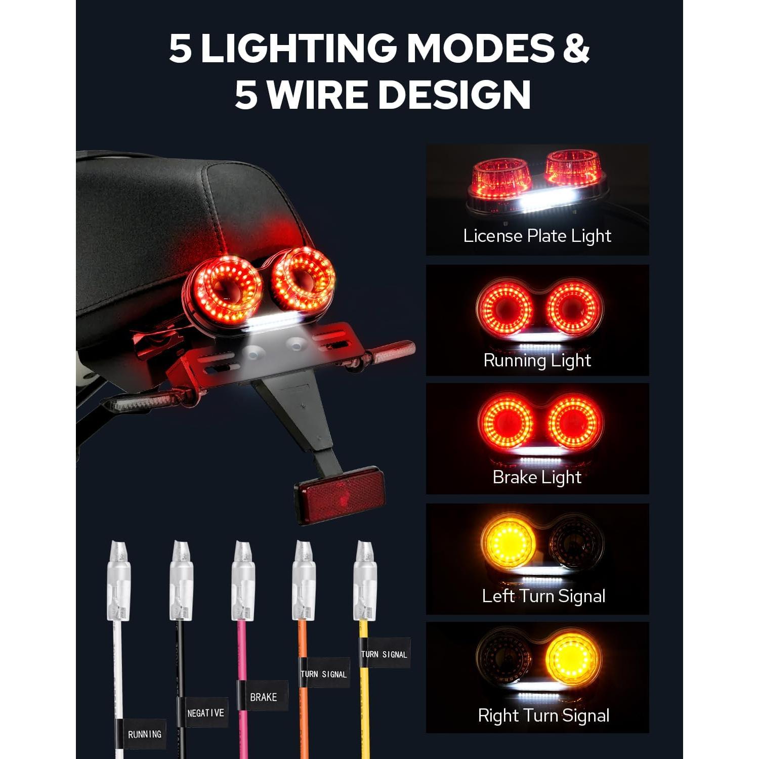 Luz Trasera LED Benlari BK-LIGHT-MTL-02-SMO 90 LEDs Impermeable