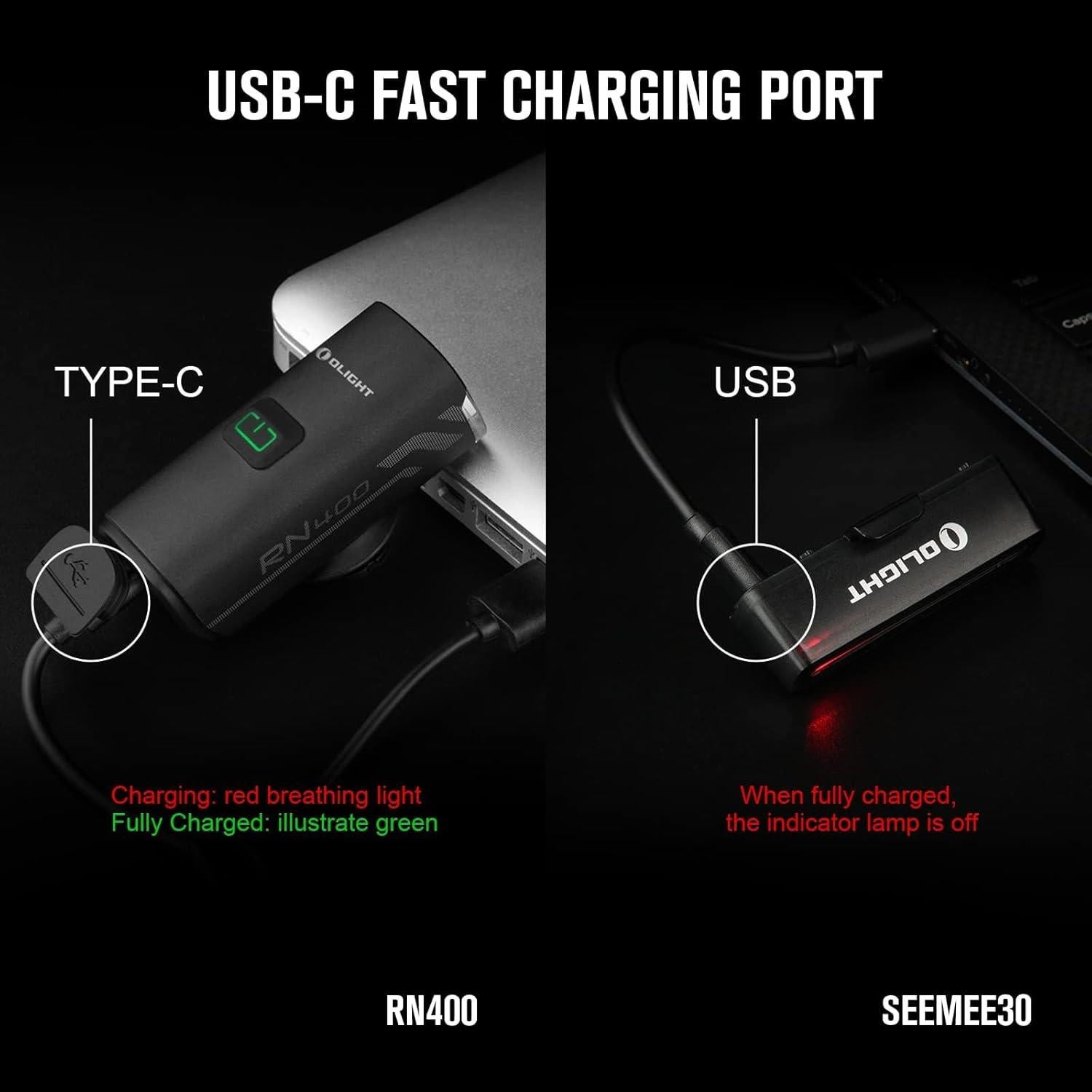 Juego de Luces para Bicicleta OLIGHT RN 400 y SEEMEE 30 C