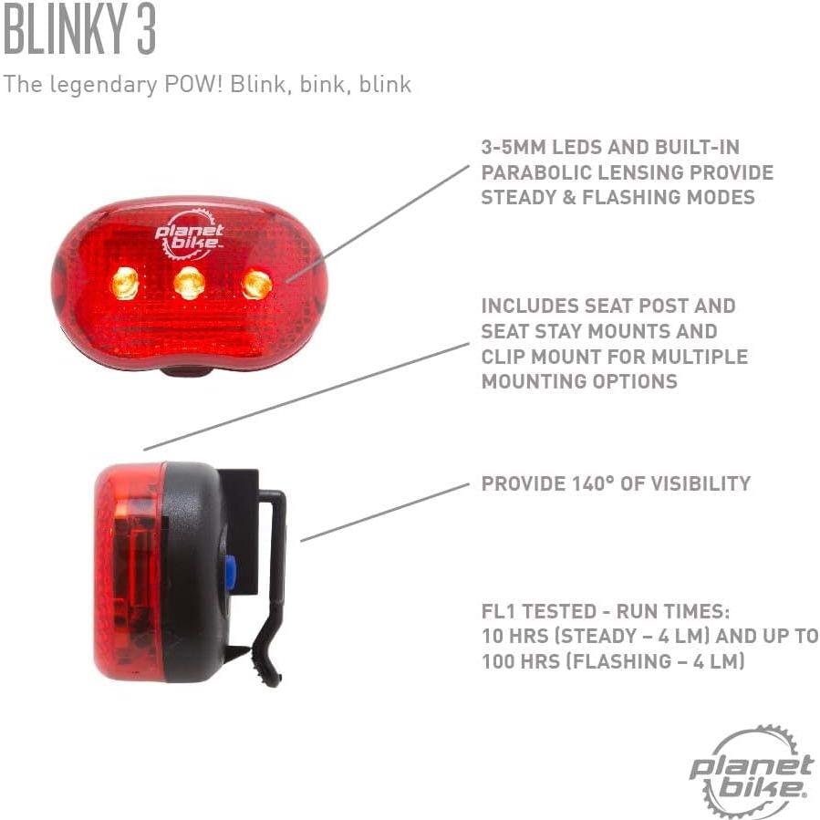 Luz Trasera para Bicicleta Planet Bike Blinky 3 - 12 Lúmenes