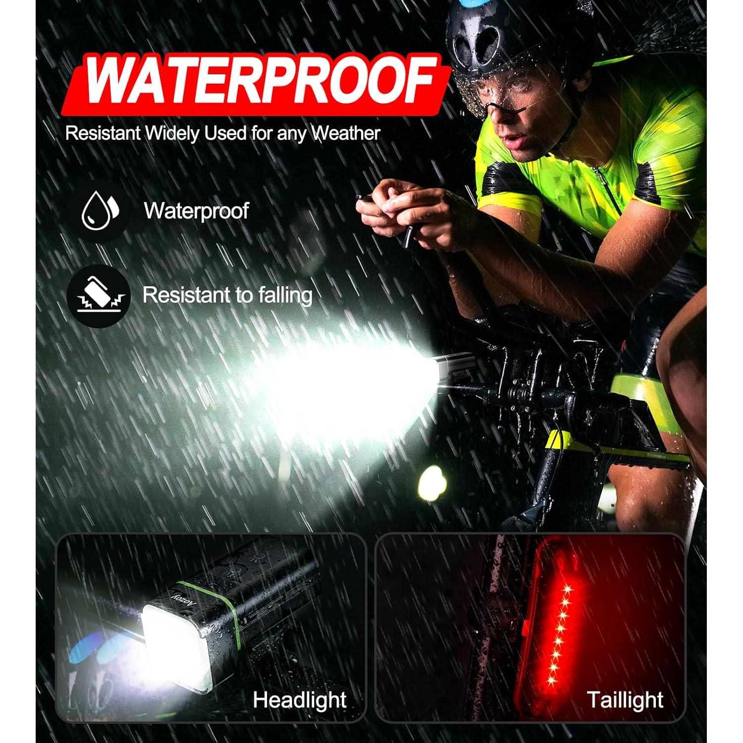 Juego de luces para bicicleta AOZOY QB401 9500 lúmenes USB