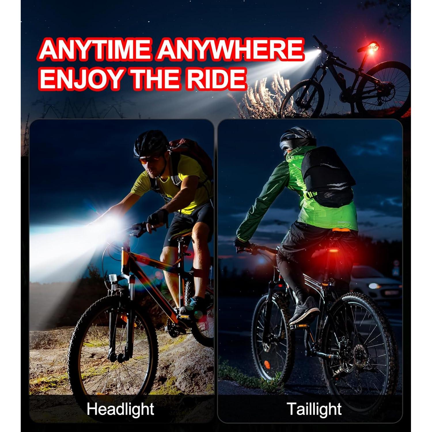 Juego de luces para bicicleta AOZOY QB401 9500 lúmenes USB