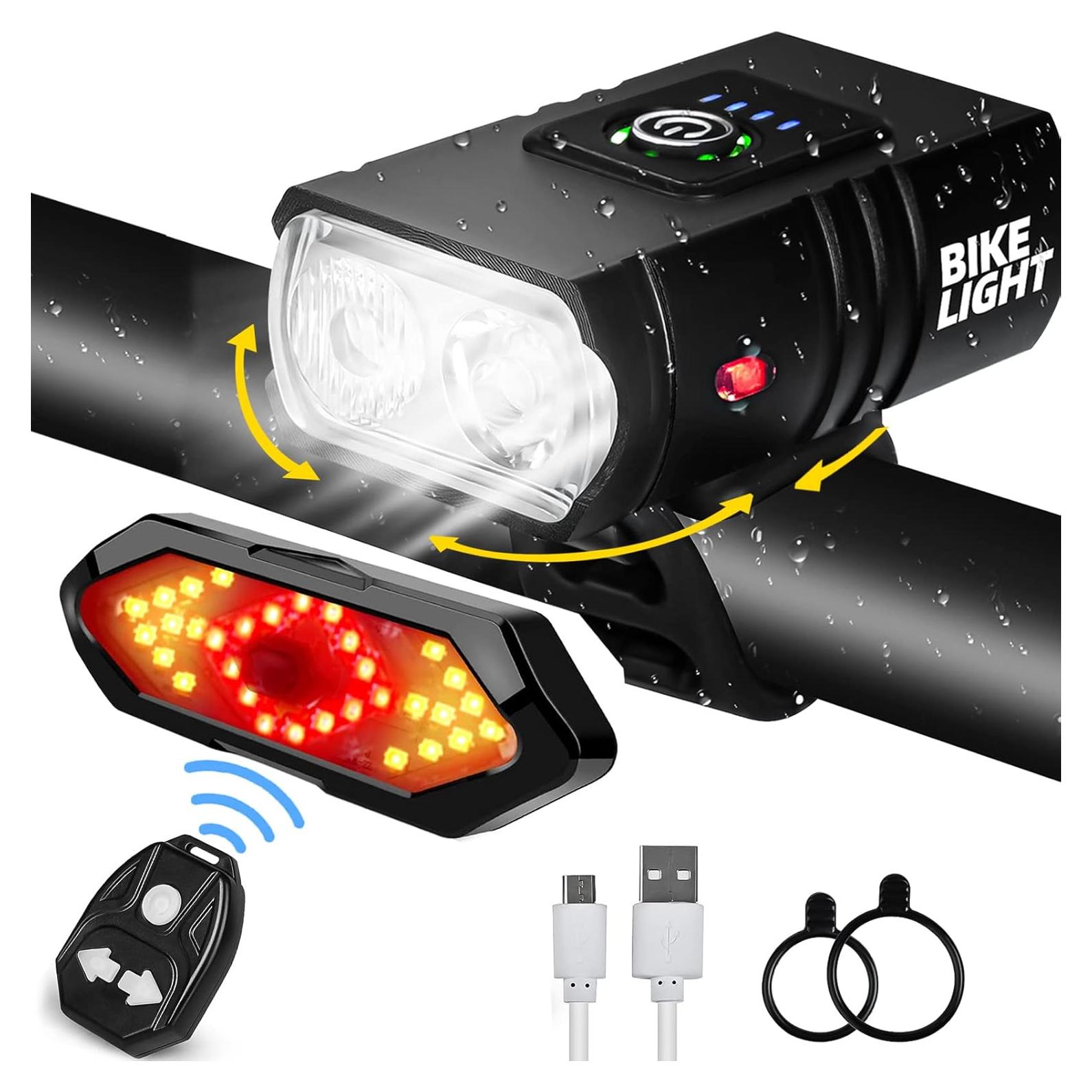 Juego de Luces para Bicicleta YumSur, 1000 Lúmenes, Recargable USB