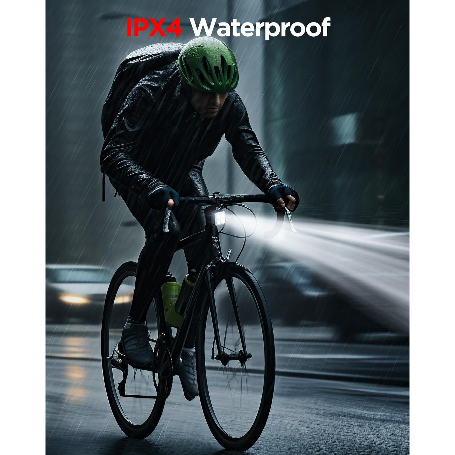 Conjunto de luces de bicicleta recargables AKALE LED IPX4