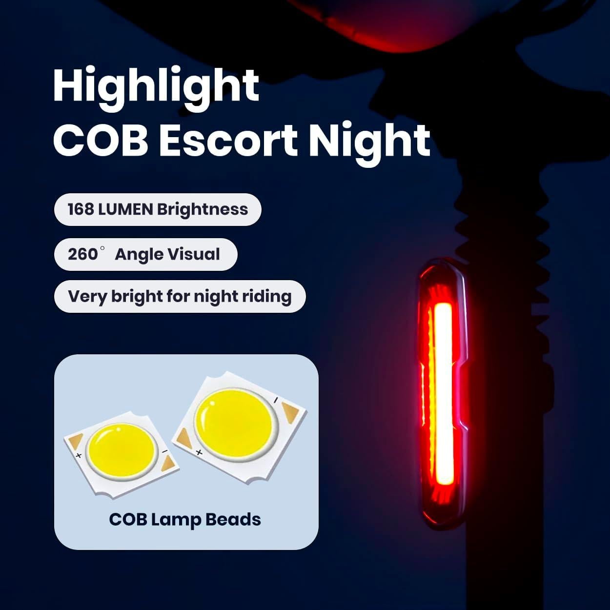 Luz Trasera de Bicicleta IWONDER PB001 Rojo-Azul 168 Lúmenes