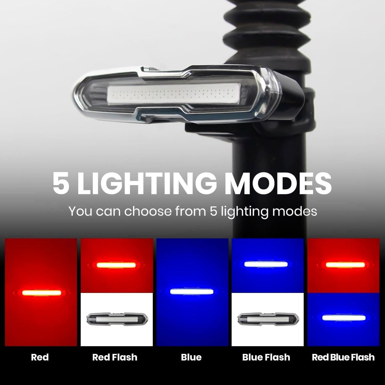 Luz Trasera de Bicicleta IWONDER PB001 Rojo-Azul 168 Lúmenes