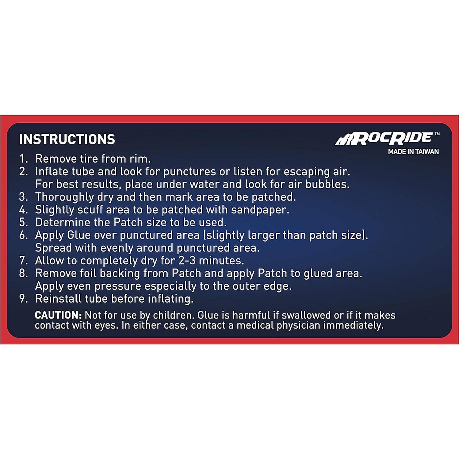 Kit de Parche para Cámara de Bicicleta RocRide 8 Piezas