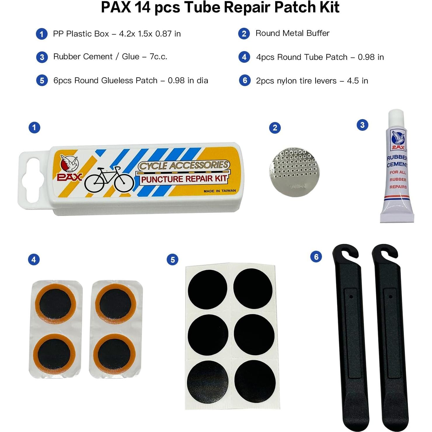 Kit de Parche PAX 14 Piezas para Reparación de Neumáticos