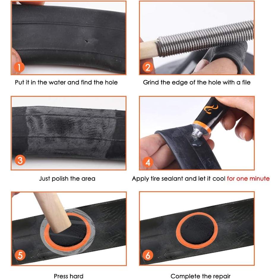 Parche de Neumático de Bicicleta TinLeJa 25mm - 96 Piezas