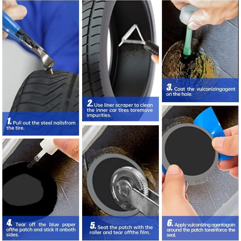 Kit de Parche para Neumáticos FHTDW 60 Piezas 32-58 mm