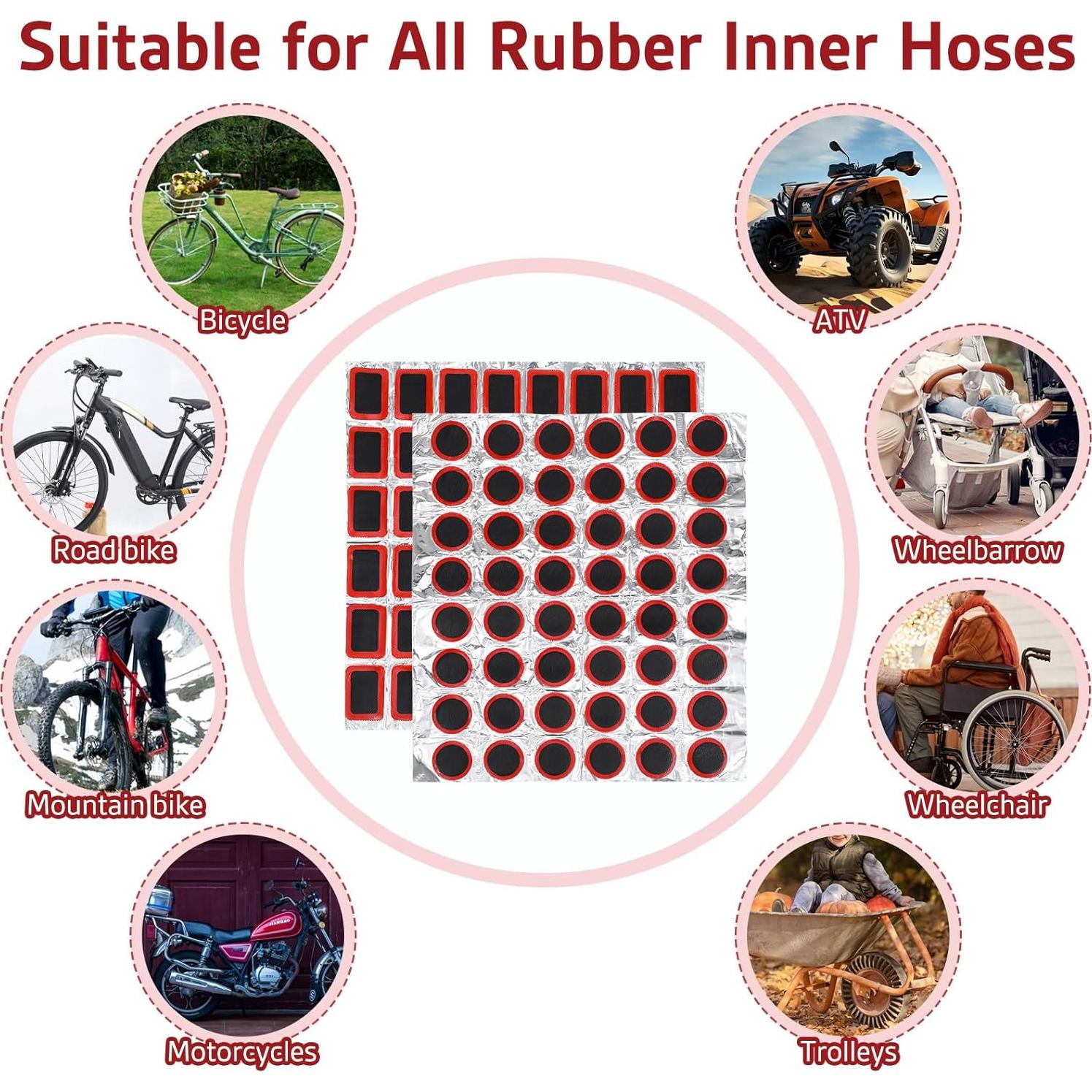 Kit de 96 Parches de Neumático Bruislard para Bicicleta