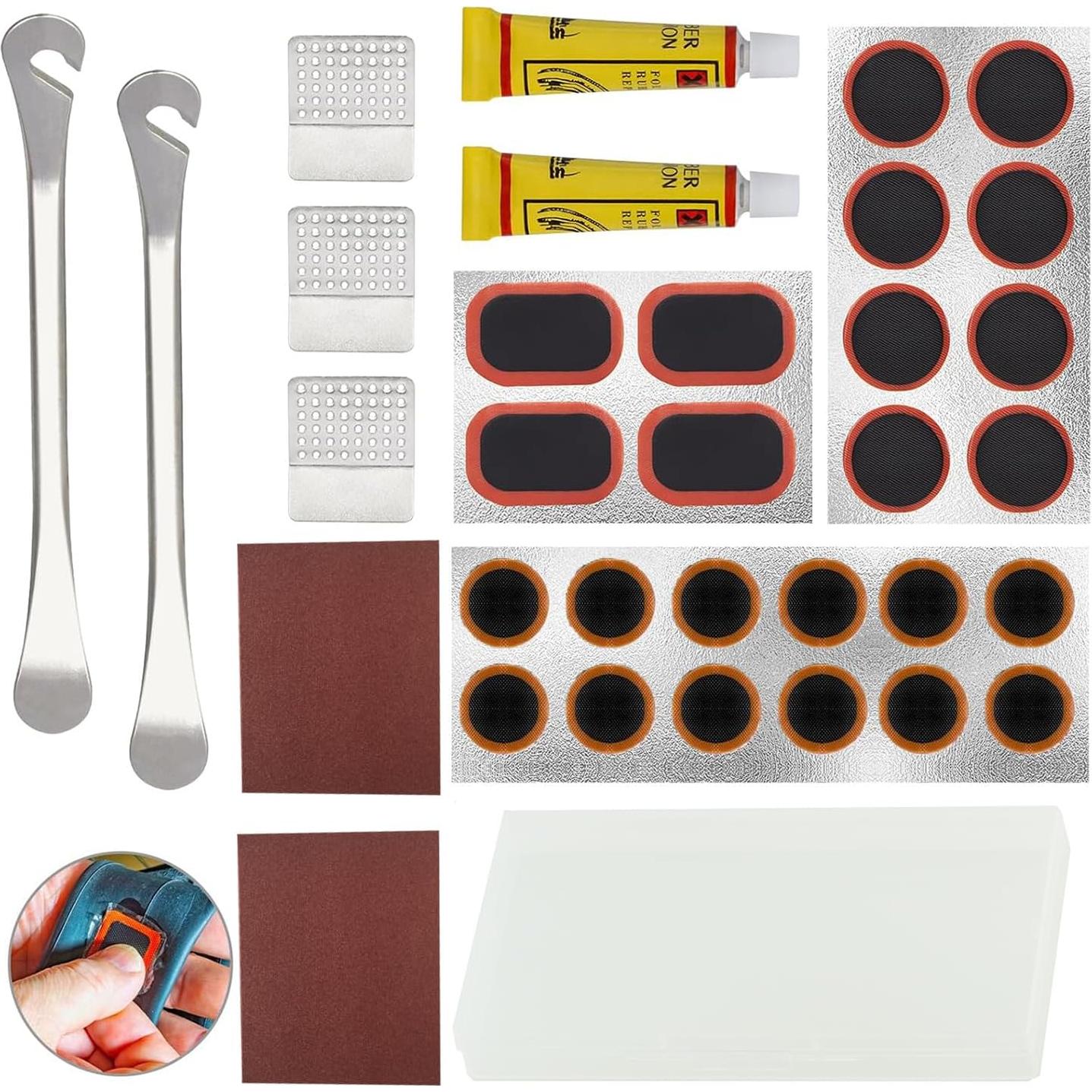 Kit de Reparación de Neumáticos de Bicicleta XIAOCUNCN 24 Parches