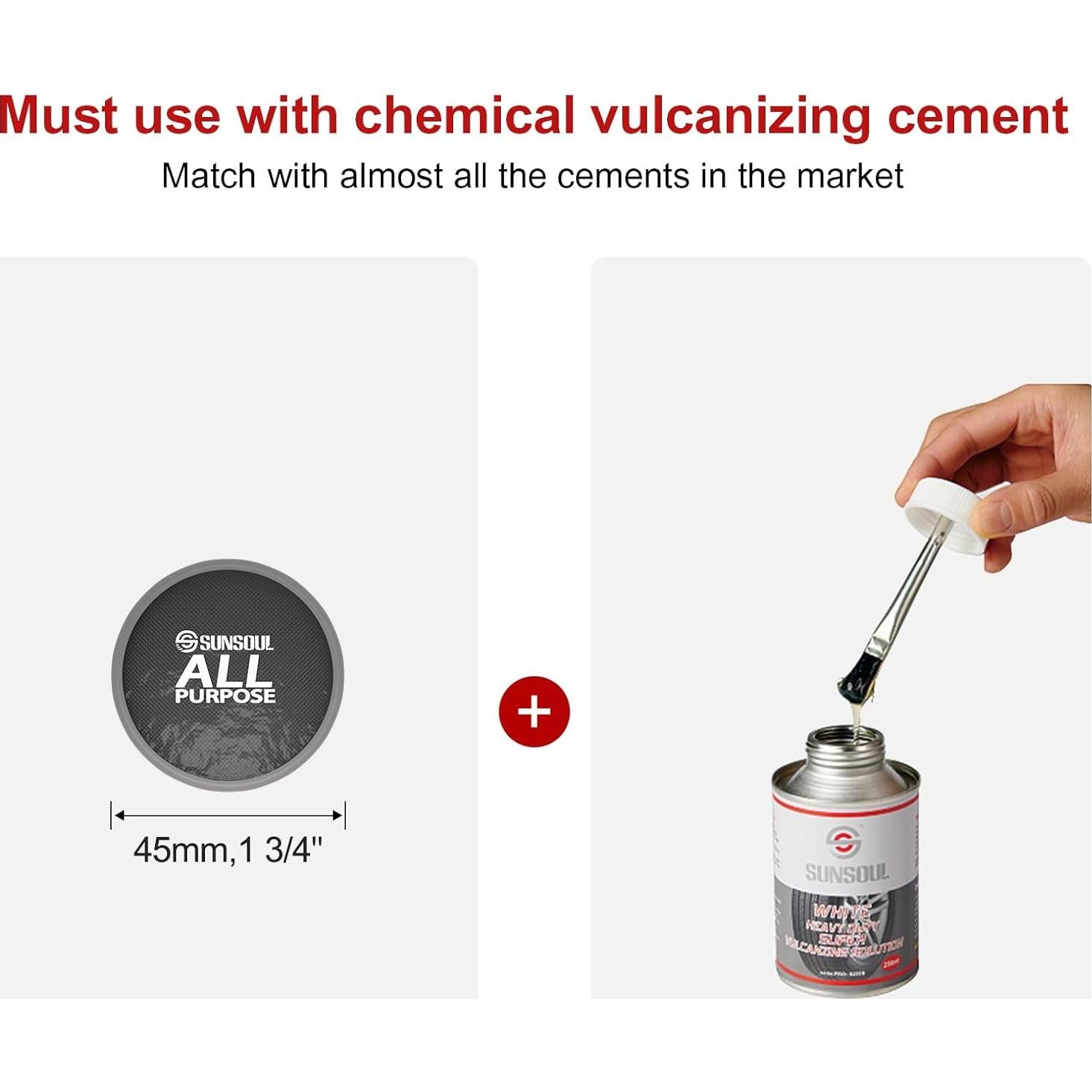 Parches de Reparación de Neumáticos SUNSOUL 45mm - 100 Pcs
