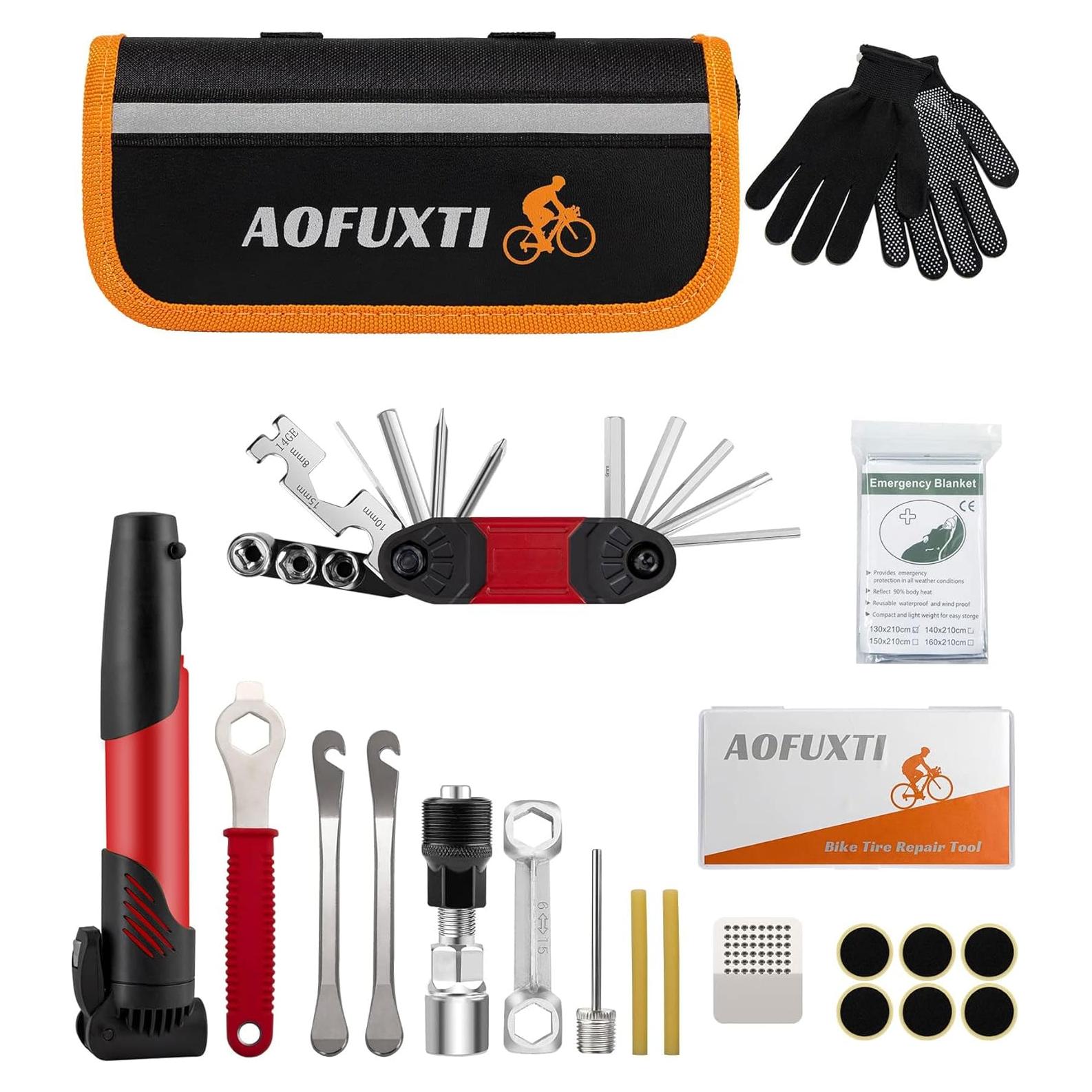 Kit de Herramientas para Bicicleta AOFUXTI 16 en 1 con Bomba 120psi