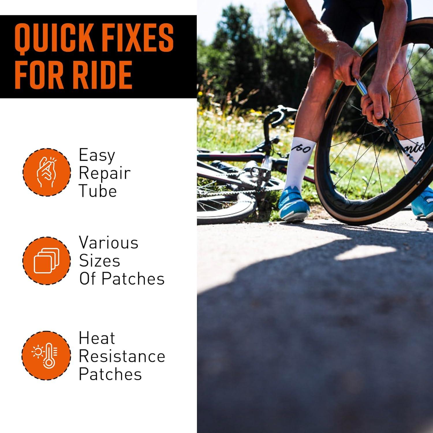 Kit de Parcheo Tubolito Flix 5 Parches Grandes y 5 Pequeños