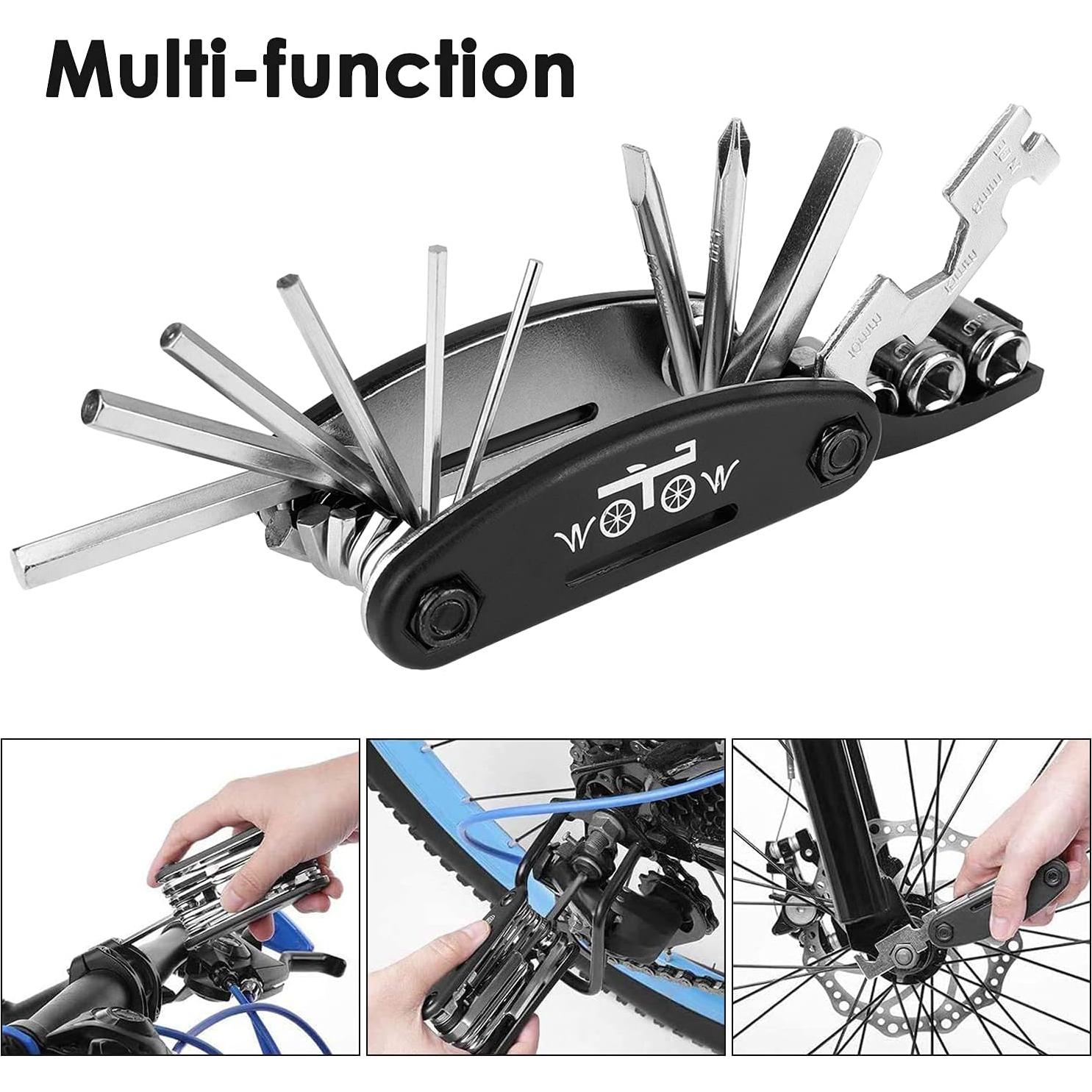 Kit de Herramientas WOTOW 16 en 1 para Bicicletas - Acero de Cromo-Vanadio