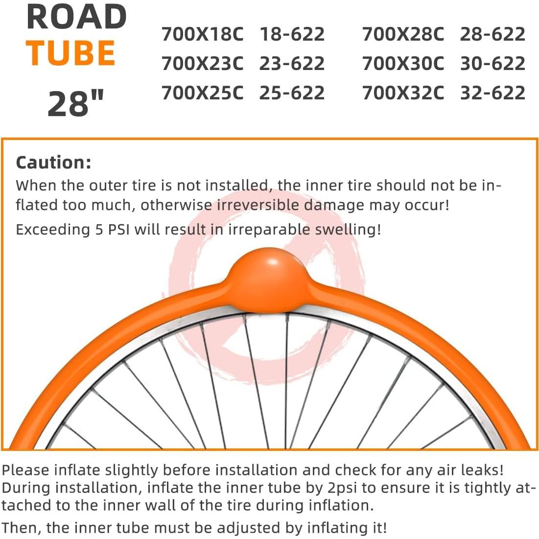 2 Tubos Internos TPU CYCLAMI 700C x 18-32C Válvula Presta 65mm