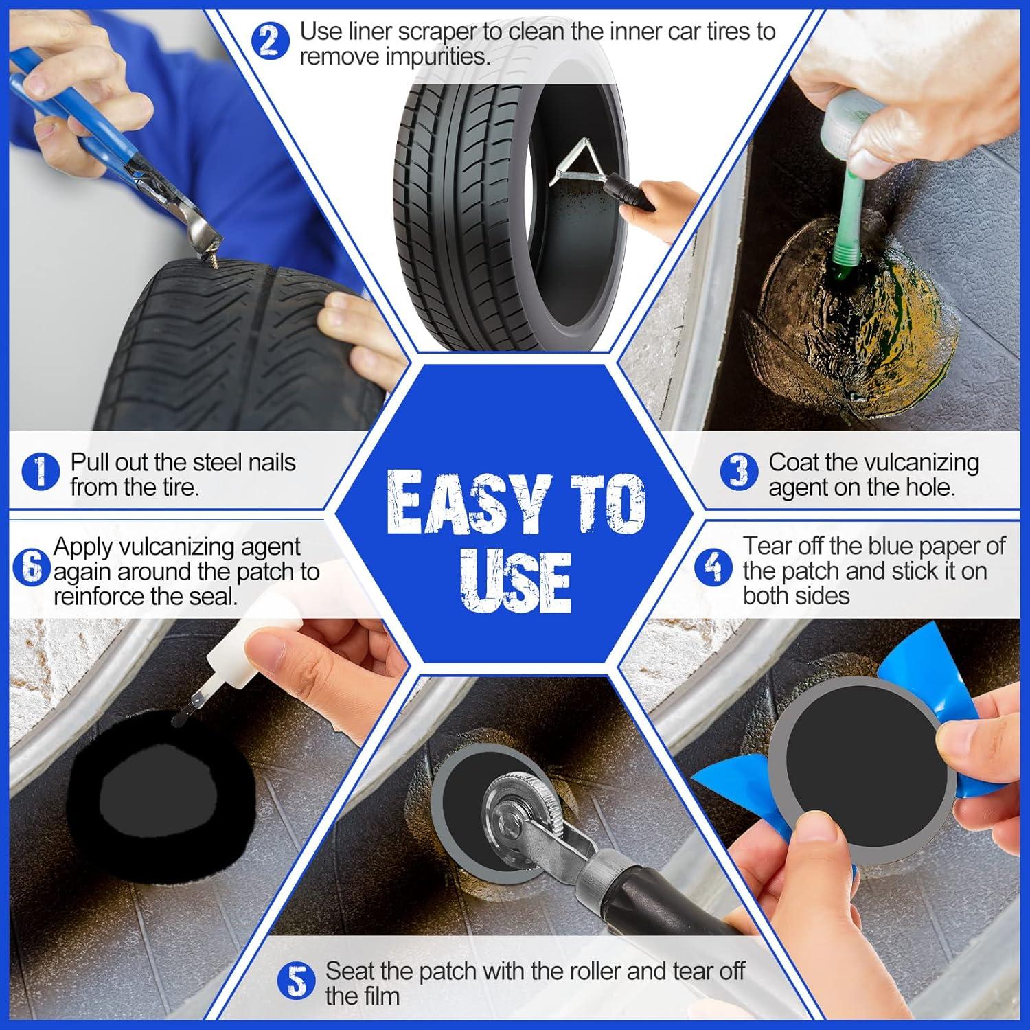 Kit de Parches para Neumáticos Tallew 90 Piezas 32-58 mm