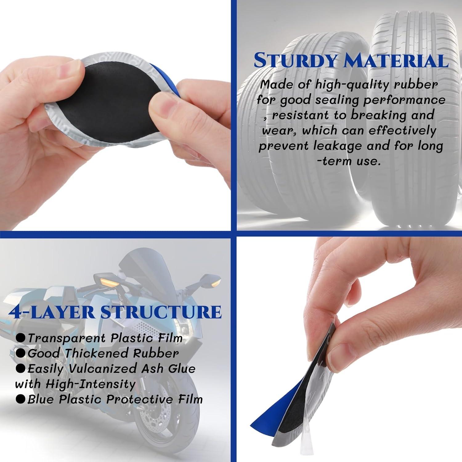 80 Parches de Reparación de Neumáticos Acshio 58mm Caucho