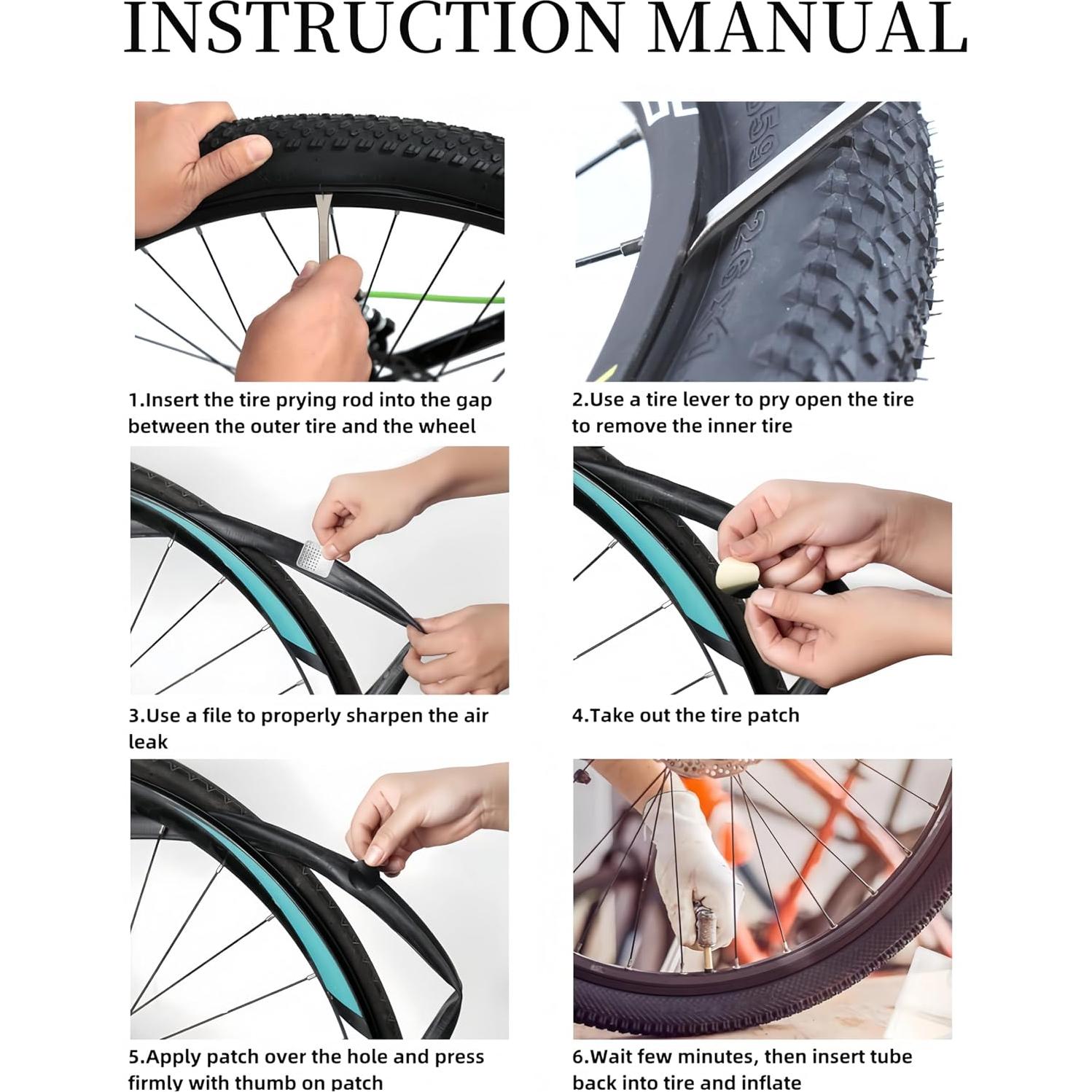 Kit de Parche para Neumáticos de Bicicleta SATONBEYI 18 Piezas