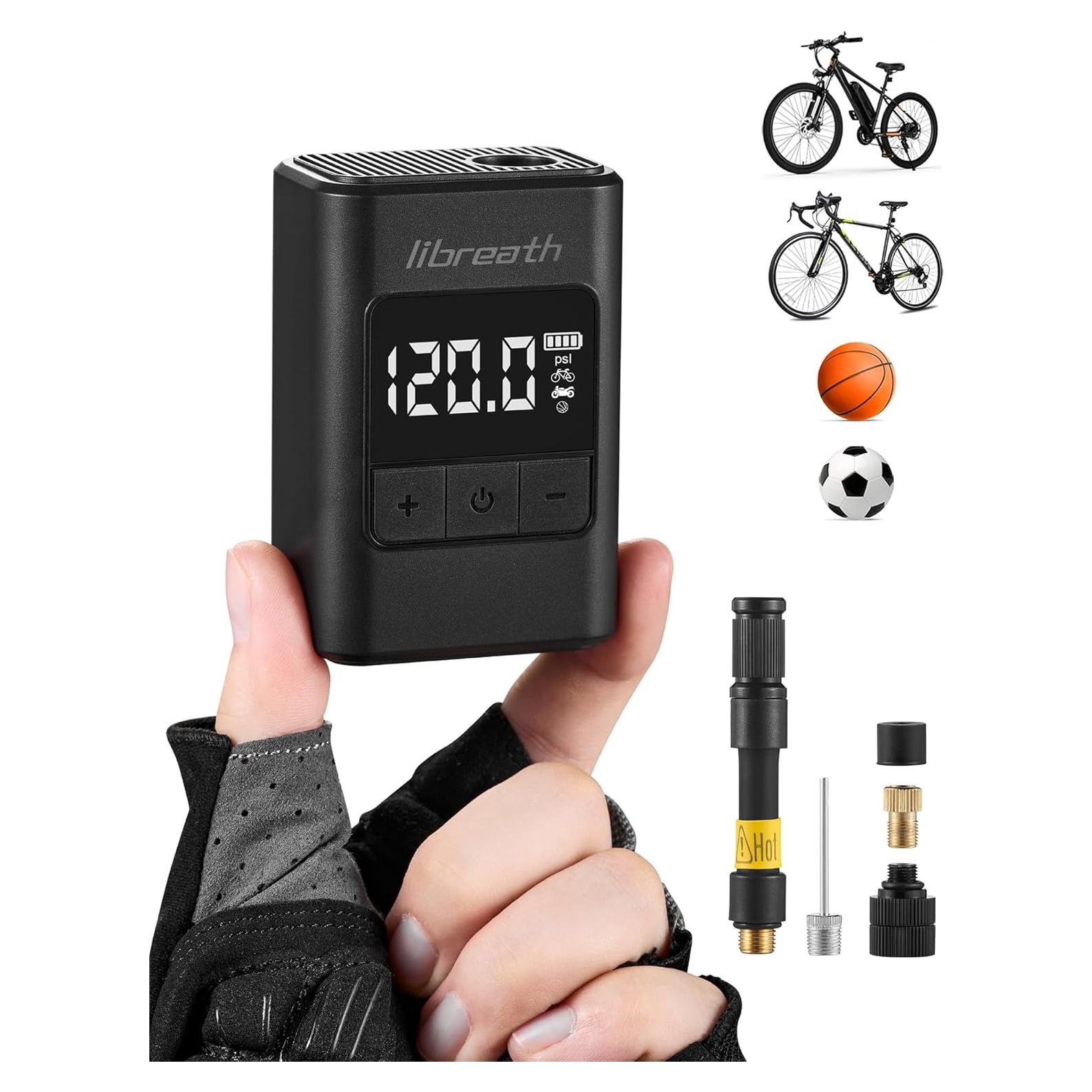 Bomba de Bicicleta Eléctrica Libreath AP02 120 PSI Portátil