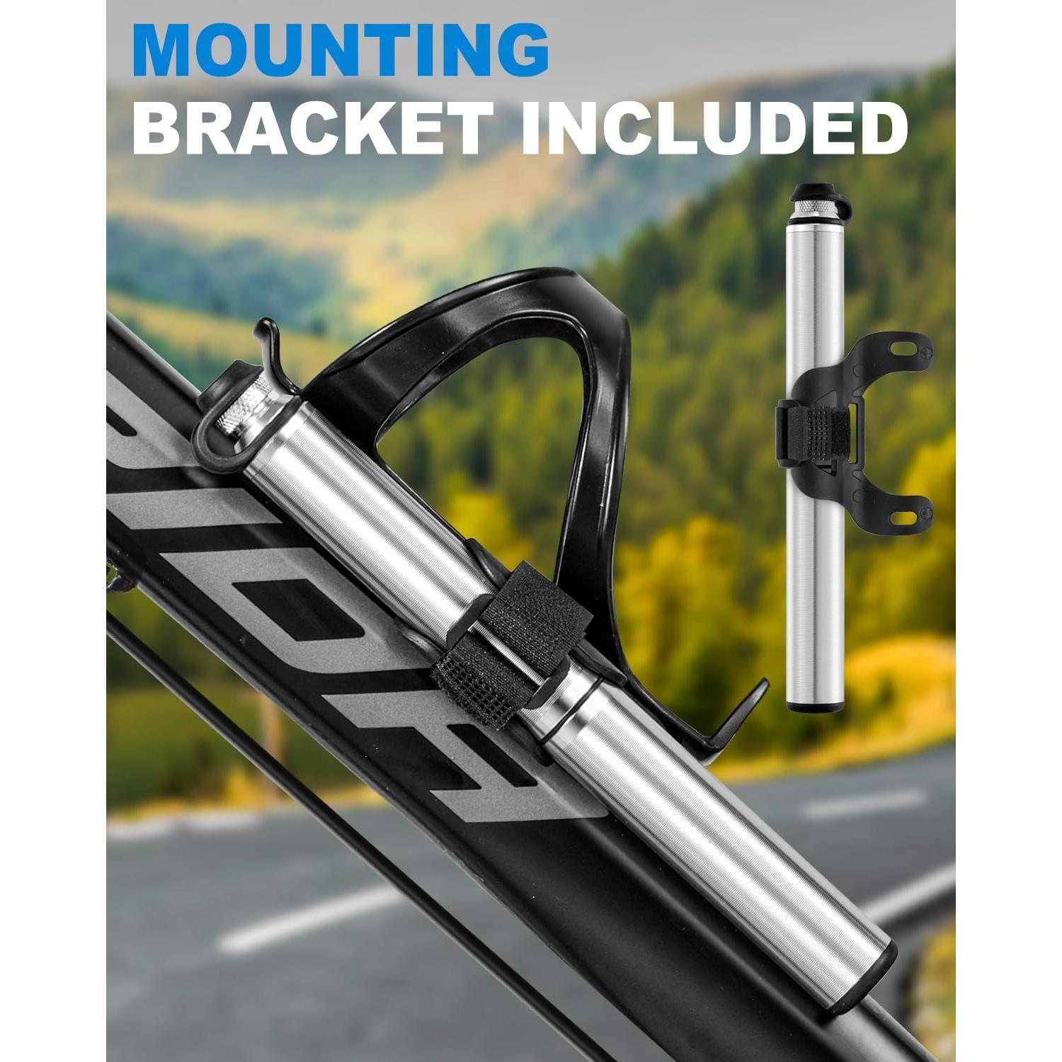 Bomba de Bicicleta Mini JULAI con Manómetro 160 PSI