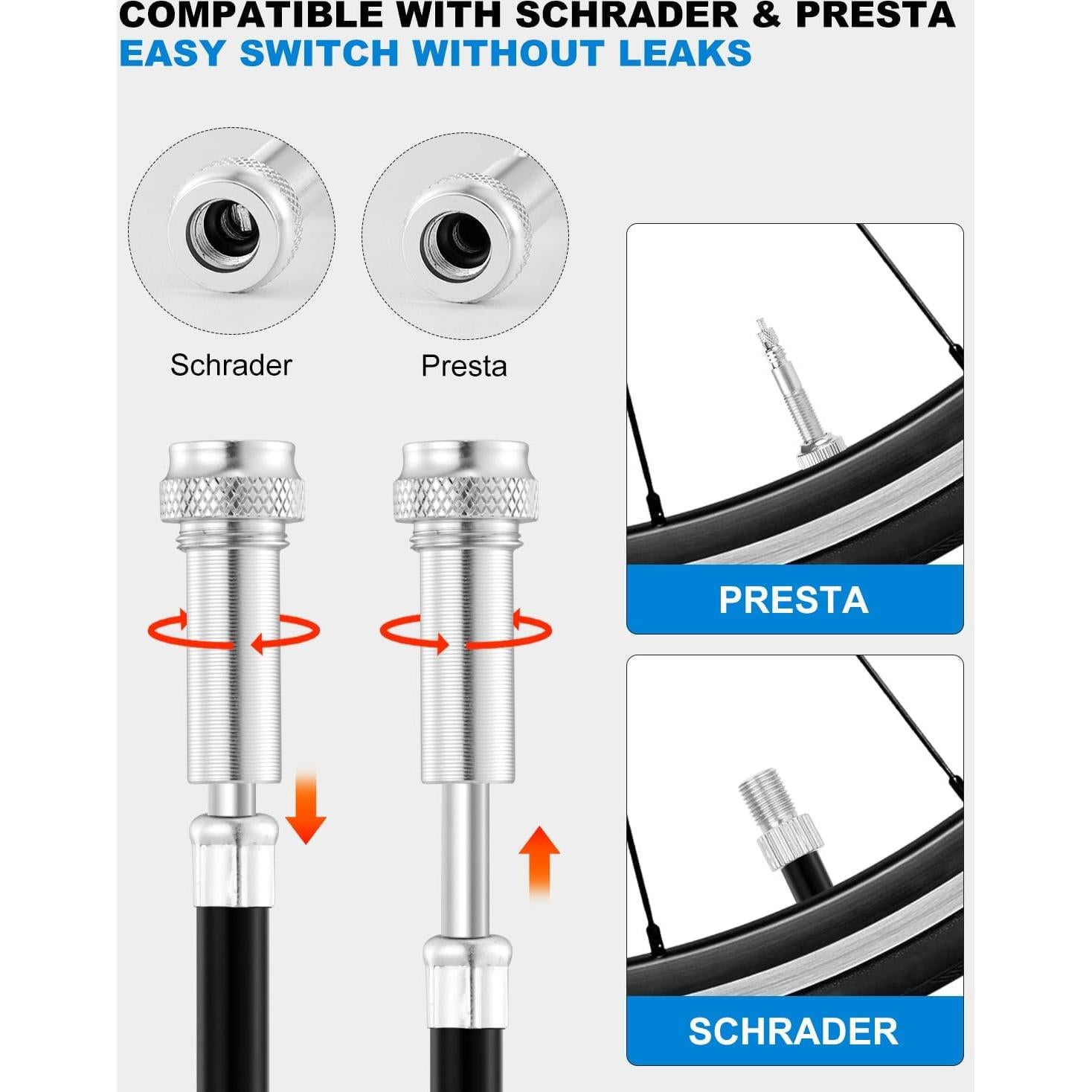 Bomba de Bicicleta Mini JULAI con Manómetro 160 PSI