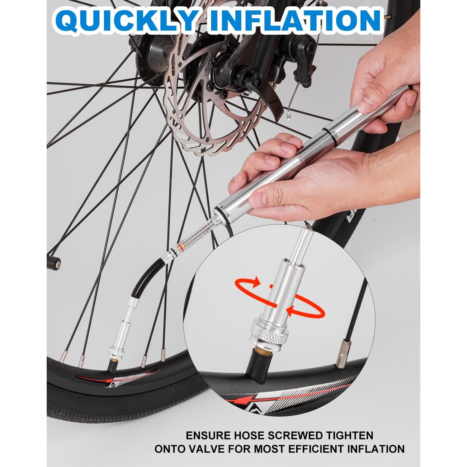 Bomba de Bicicleta Mini JULAI con Manómetro 160 PSI