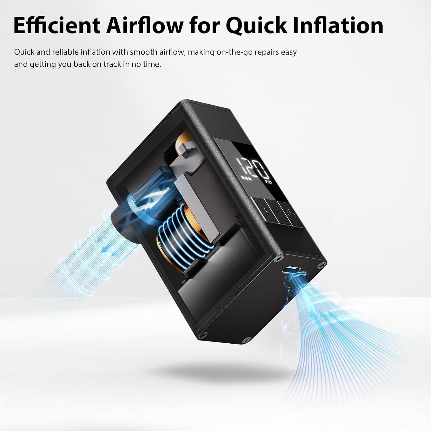 Bomba de Bicicleta Eléctrica BSCOBBER A3S 120PSI Mini Portátil