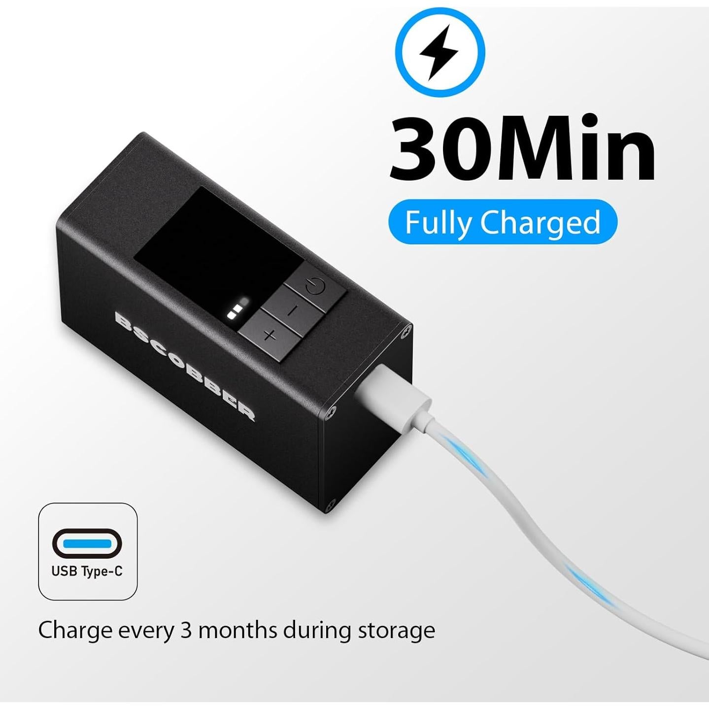 Bomba de Bicicleta Eléctrica BSCOBBER A3S 120PSI Mini Portátil