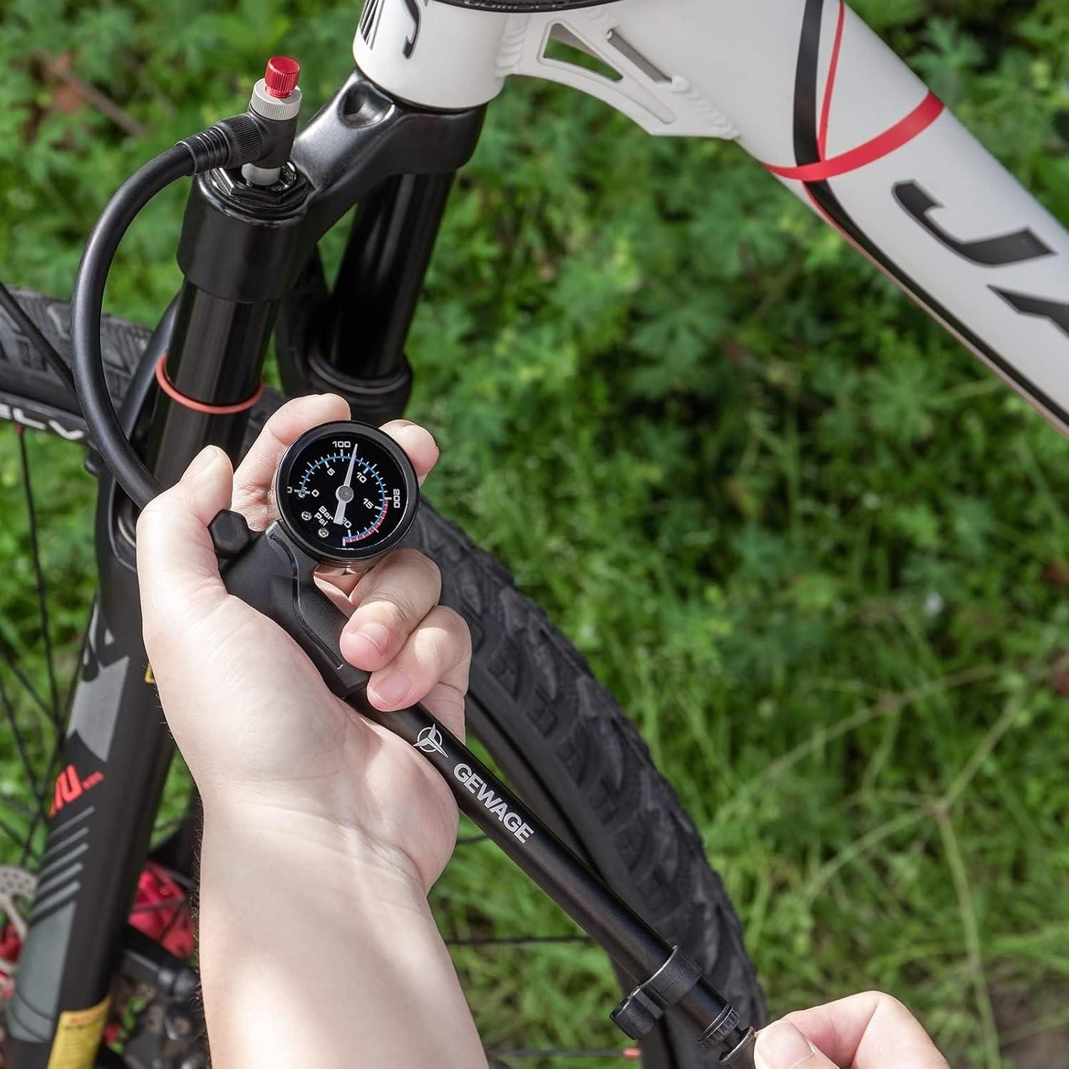 Bomba de Choque Manual GEWAGE para Bicicletas - 300 PSI