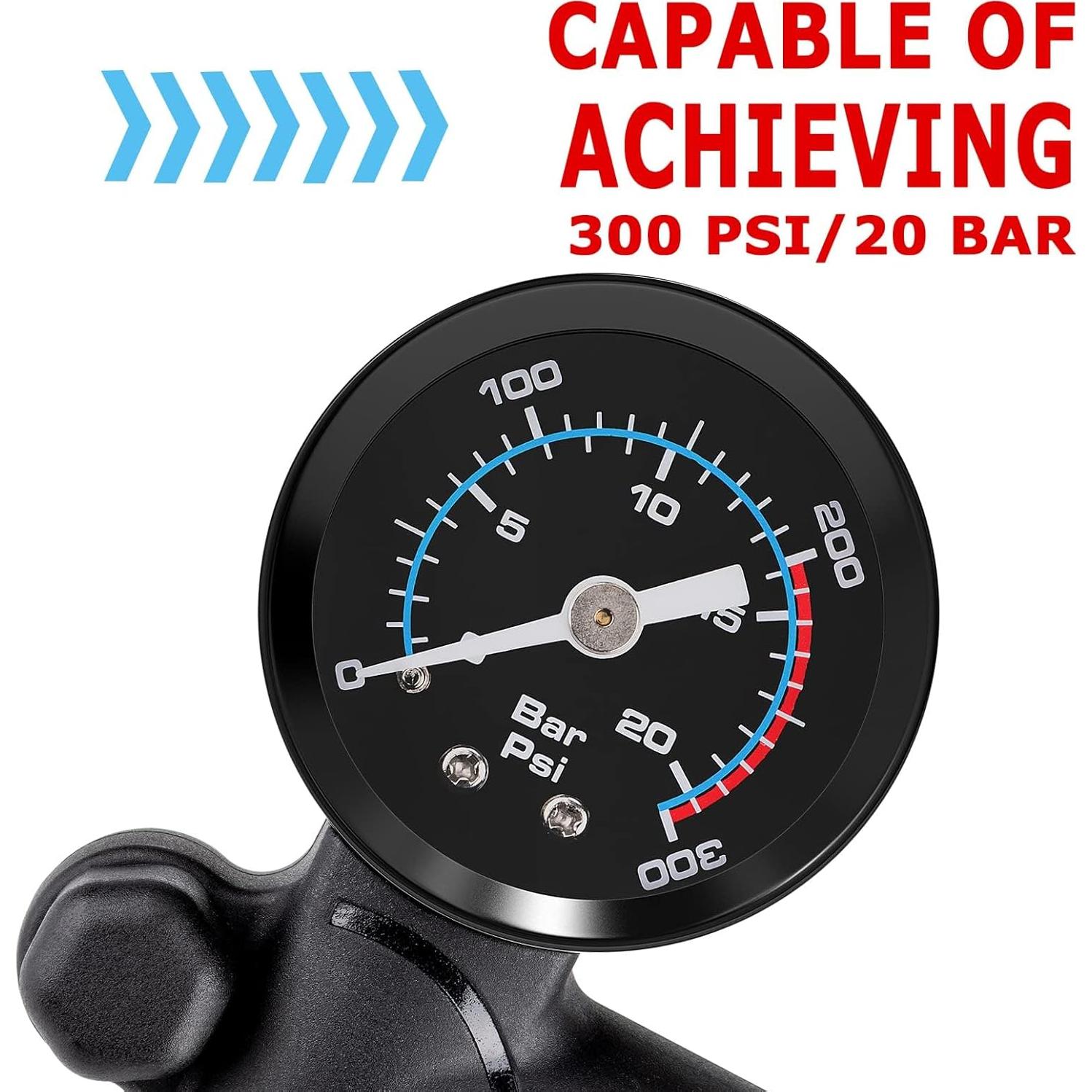 Bomba de Choque Manual GEWAGE para Bicicletas - 300 PSI