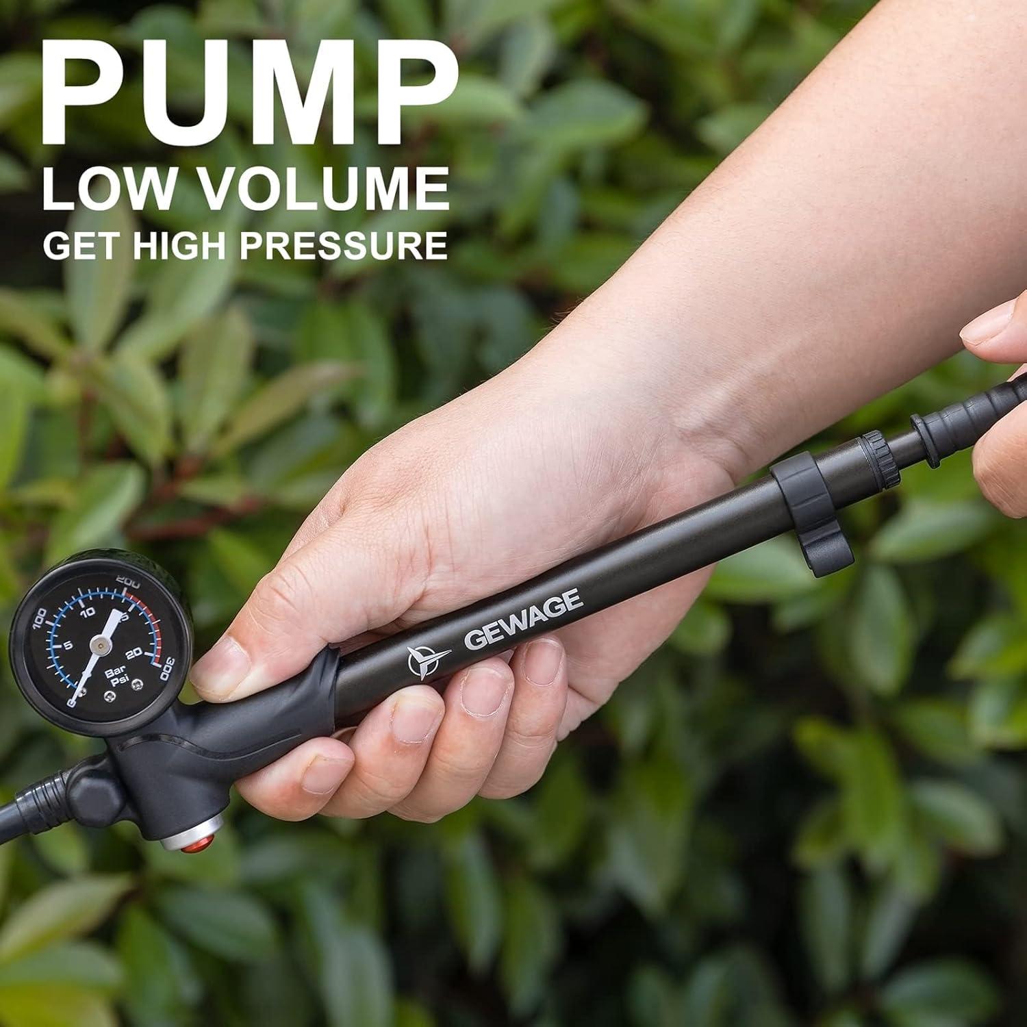 Bomba de Choque Manual GEWAGE para Bicicletas - 300 PSI