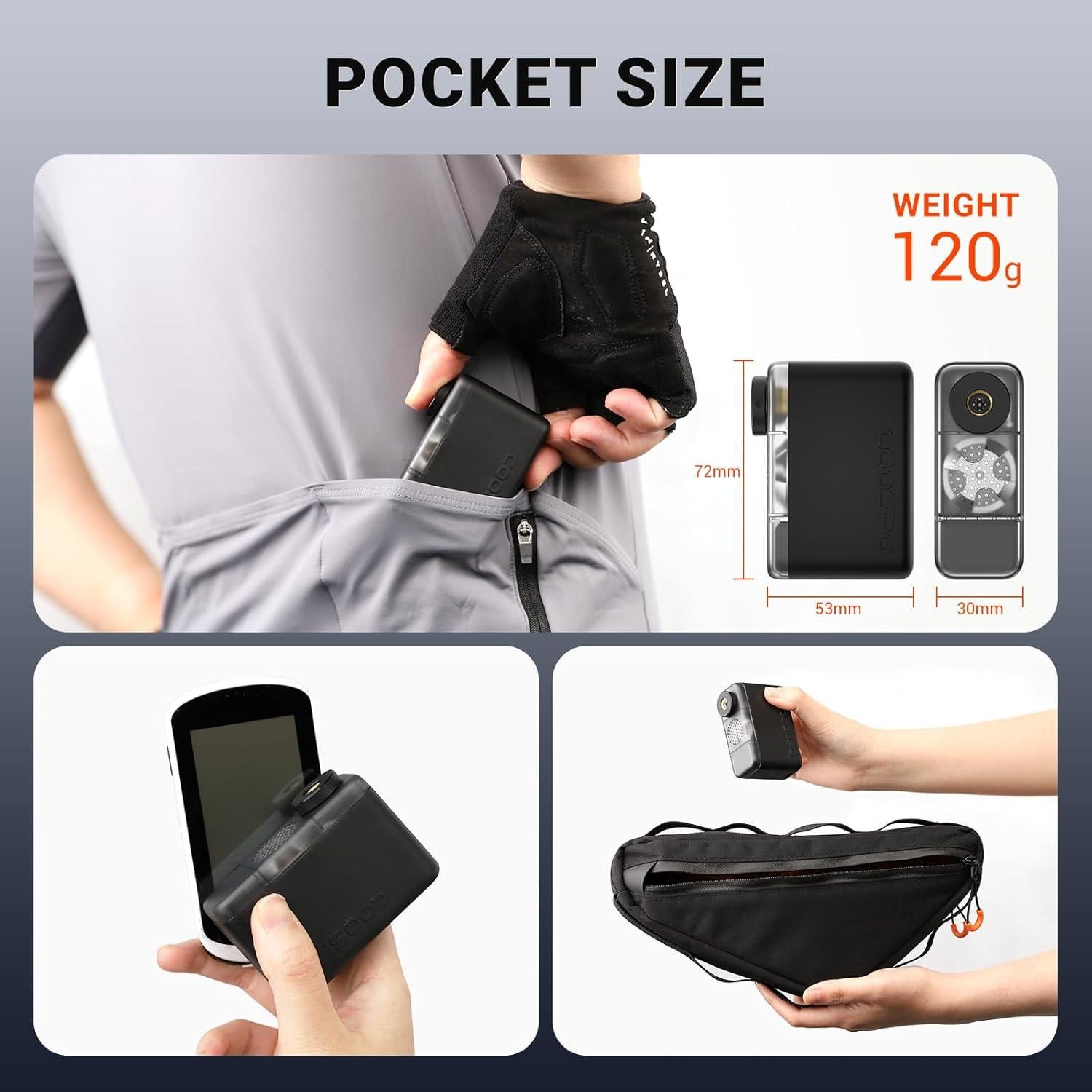 Bomba Eléctrica de Bicicleta COOSPO X1 120 PSI Compacta