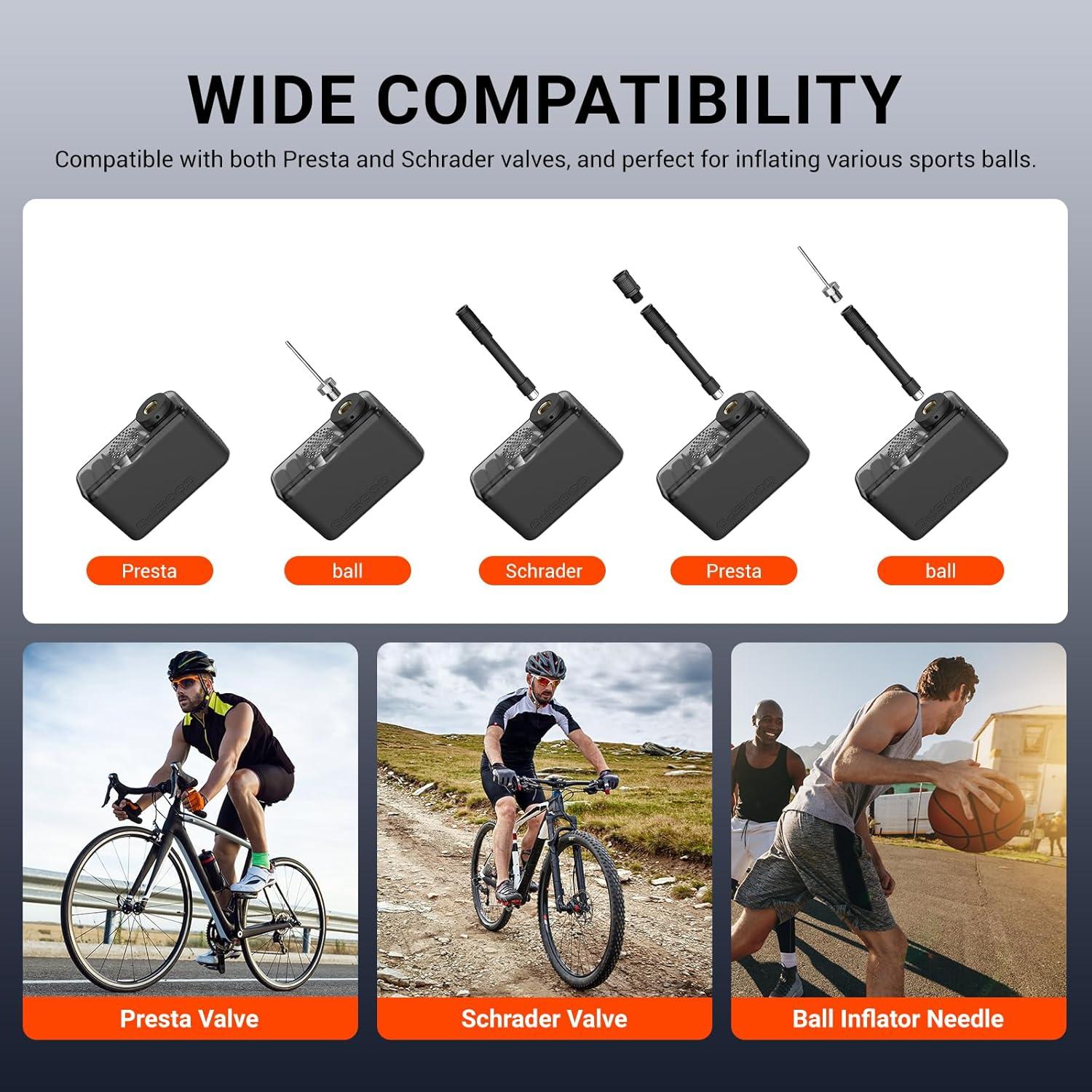 Bomba Eléctrica de Bicicleta COOSPO X1 120 PSI Compacta