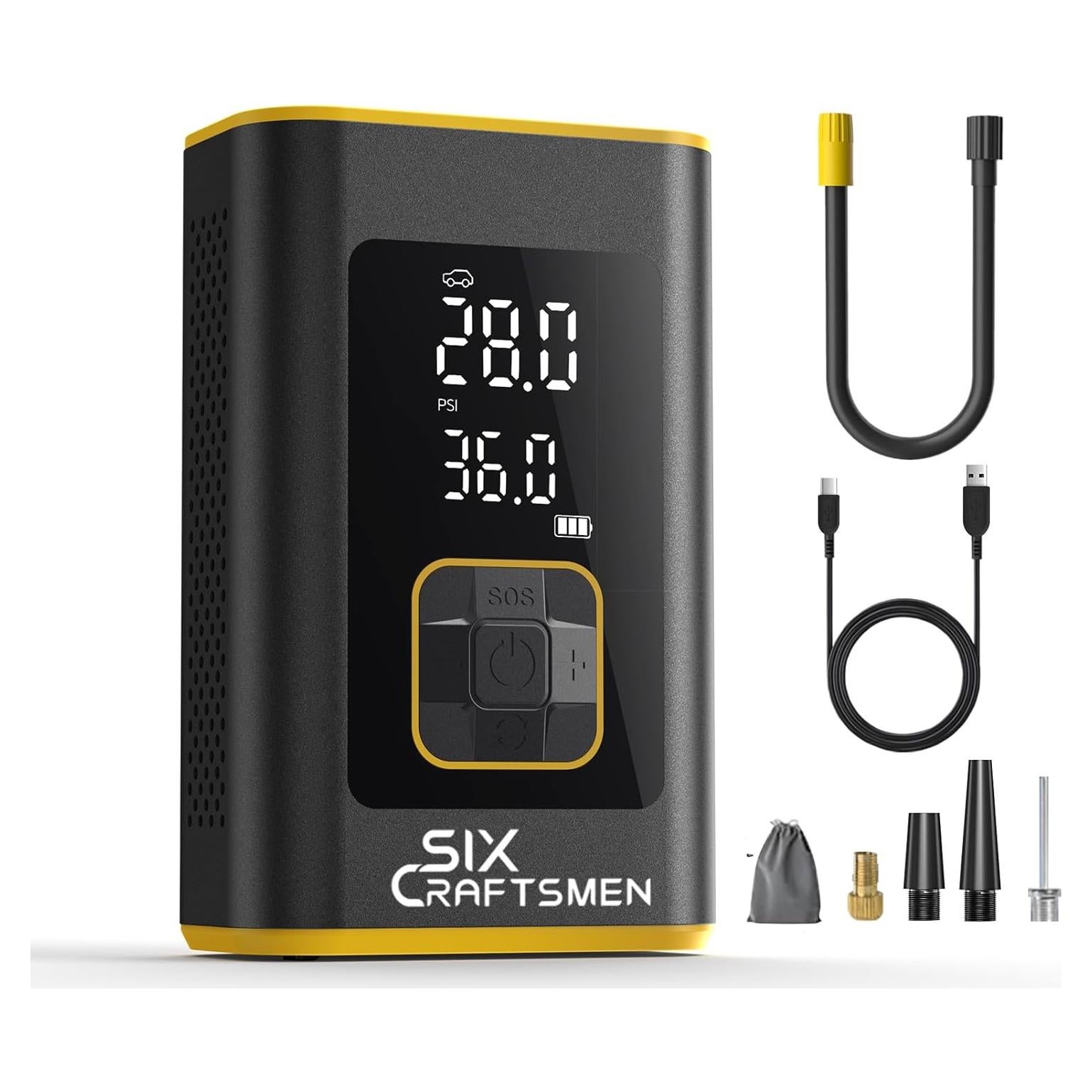 Compresor de Aire Portátil SIX CRAFTSMEN 150PSI 4000mAh