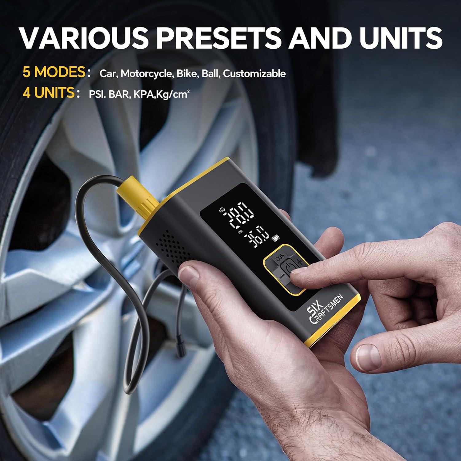 Compresor de Aire Portátil SIX CRAFTSMEN 150PSI 4000mAh