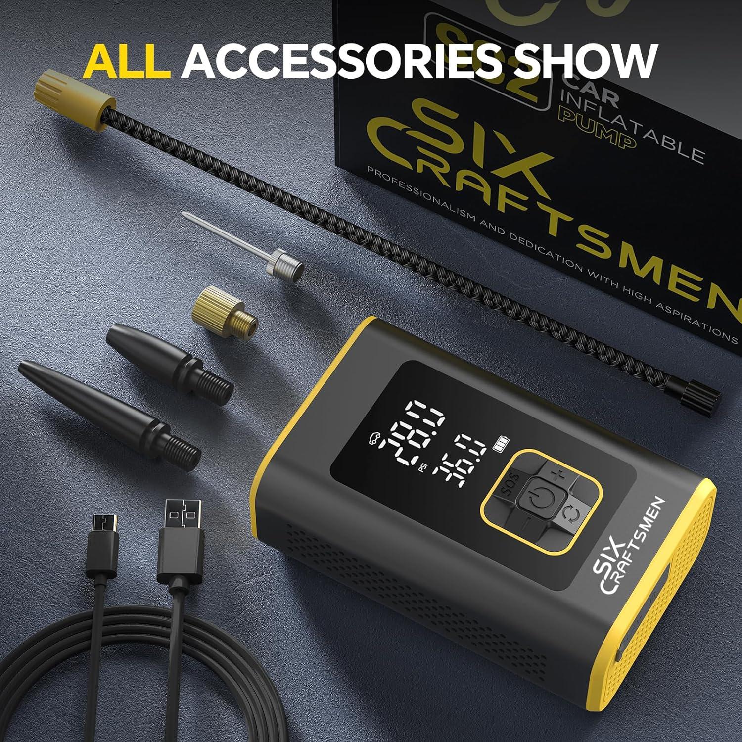 Compresor de Aire Portátil SIX CRAFTSMEN 150PSI 4000mAh